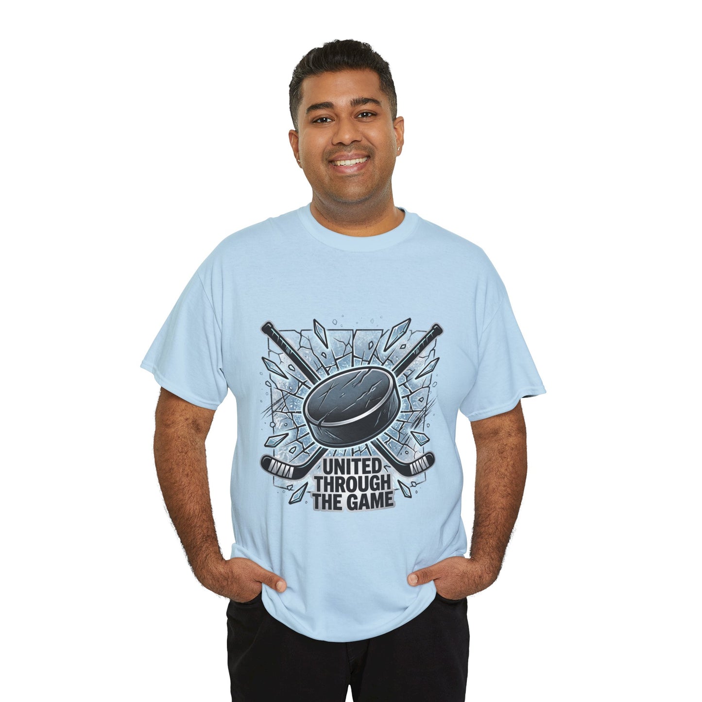 Hockey T-Shirt — "United Through the Game" Graphic Tee