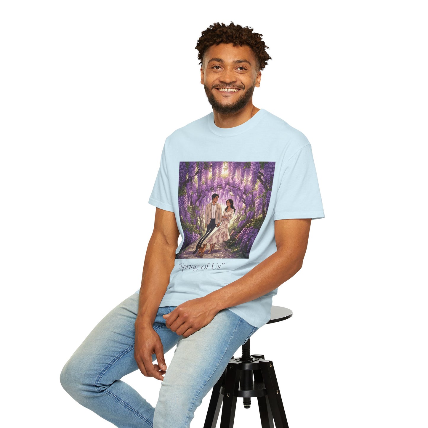 Spring of Us T-Shirt — Romantic Wisteria Couple Graphic Tee