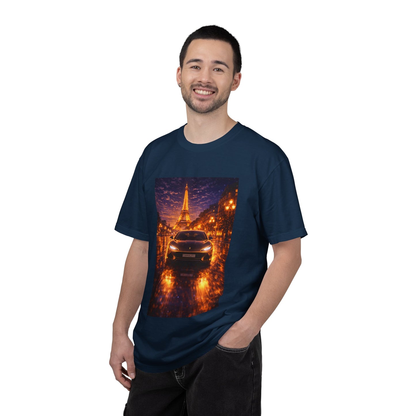 Paris Night Drive T-Shirt — Eiffel Tower Car Scene