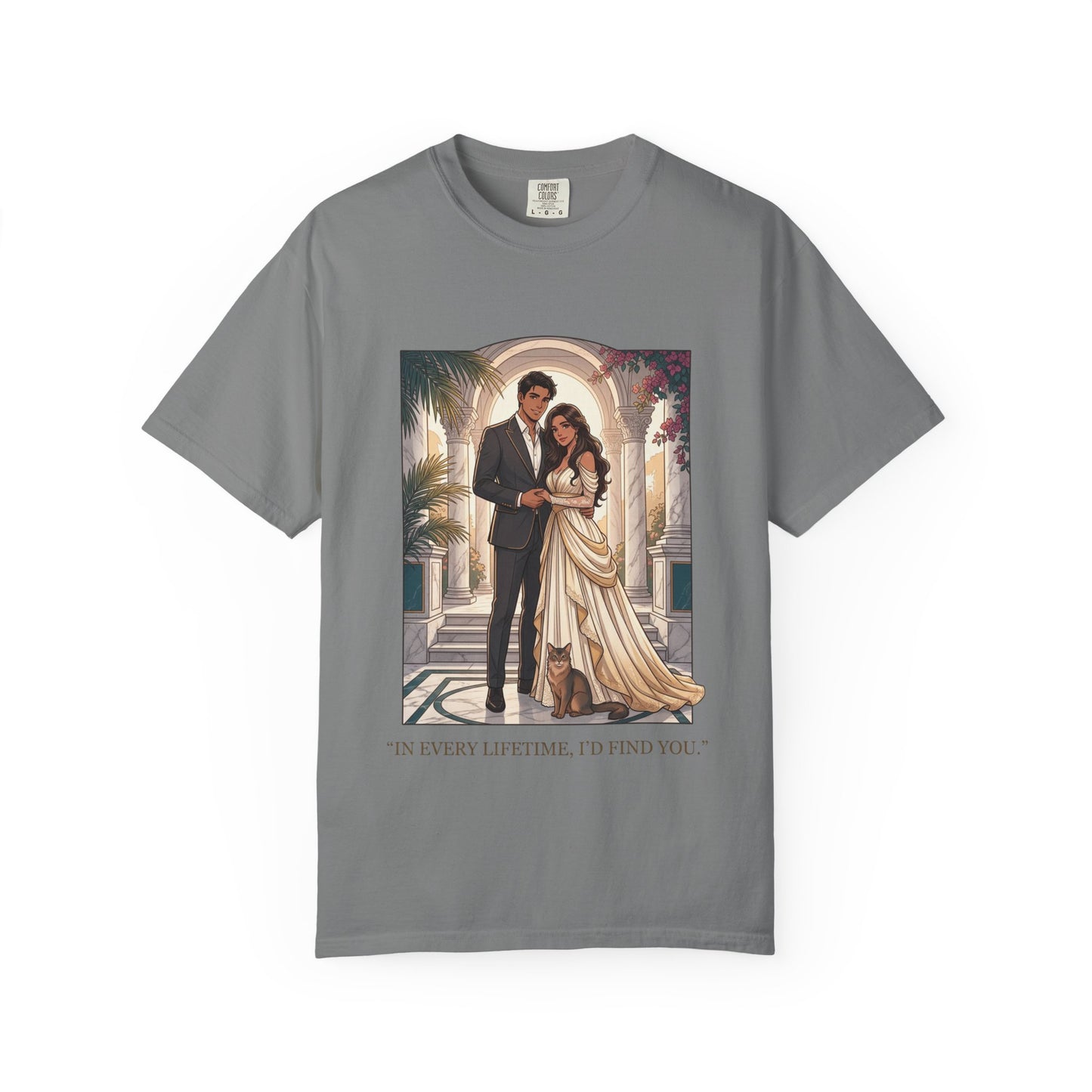 Romantic Vintage Wedding Portrait T-Shirt — "In Every Lifetime, I'd Find You"