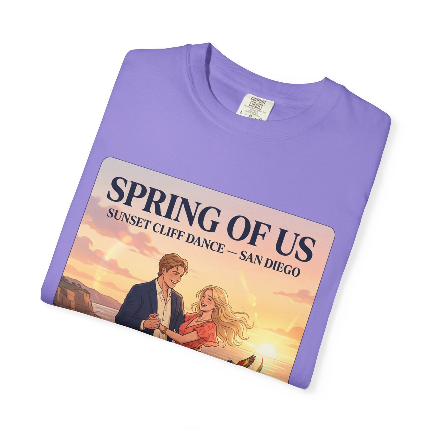 Spring of Us T‑Shirt — Sunset Cliff Dance San Diego Vintage Romance Tee