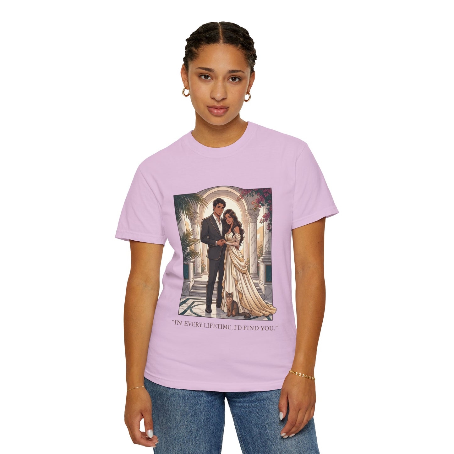 Romantic Vintage Wedding Portrait T-Shirt — "In Every Lifetime, I'd Find You"