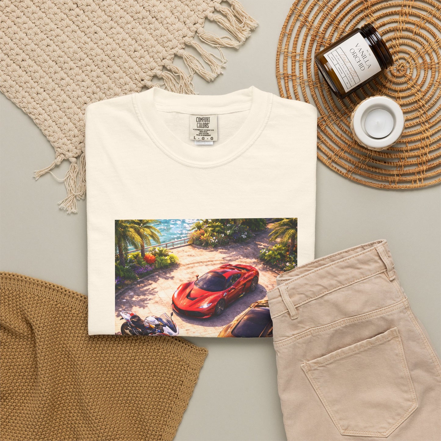 MULTI-VEHICLE - T-Shirt — Tropical Sports Cars & Motorbikes Print