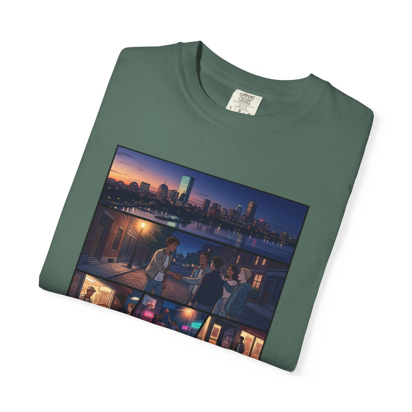 Boston: Built Different - City Nights Photo Collage T-Shirt
