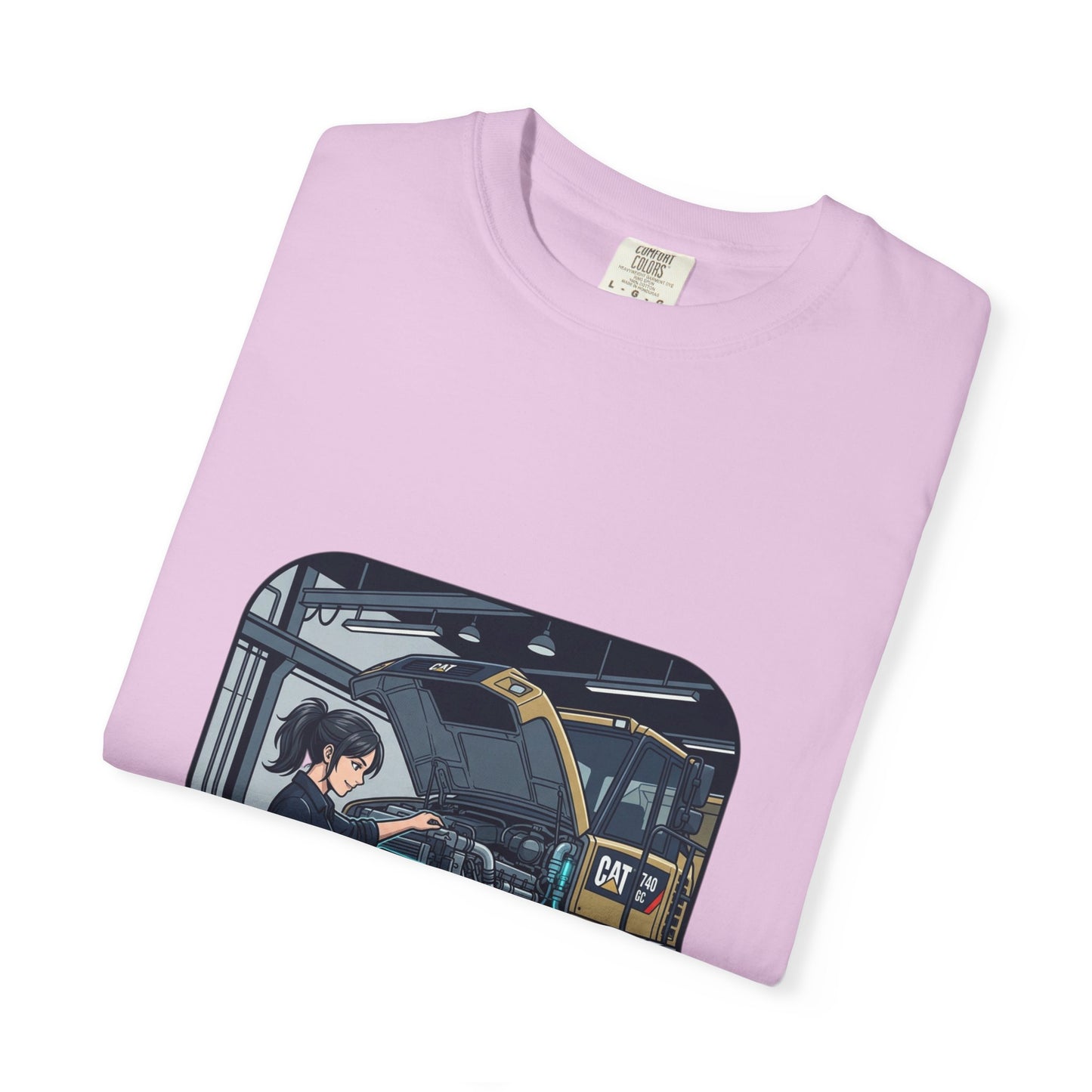 Mechanic Garage Scene T-Shirt — Vintage Truck Repair Illustration