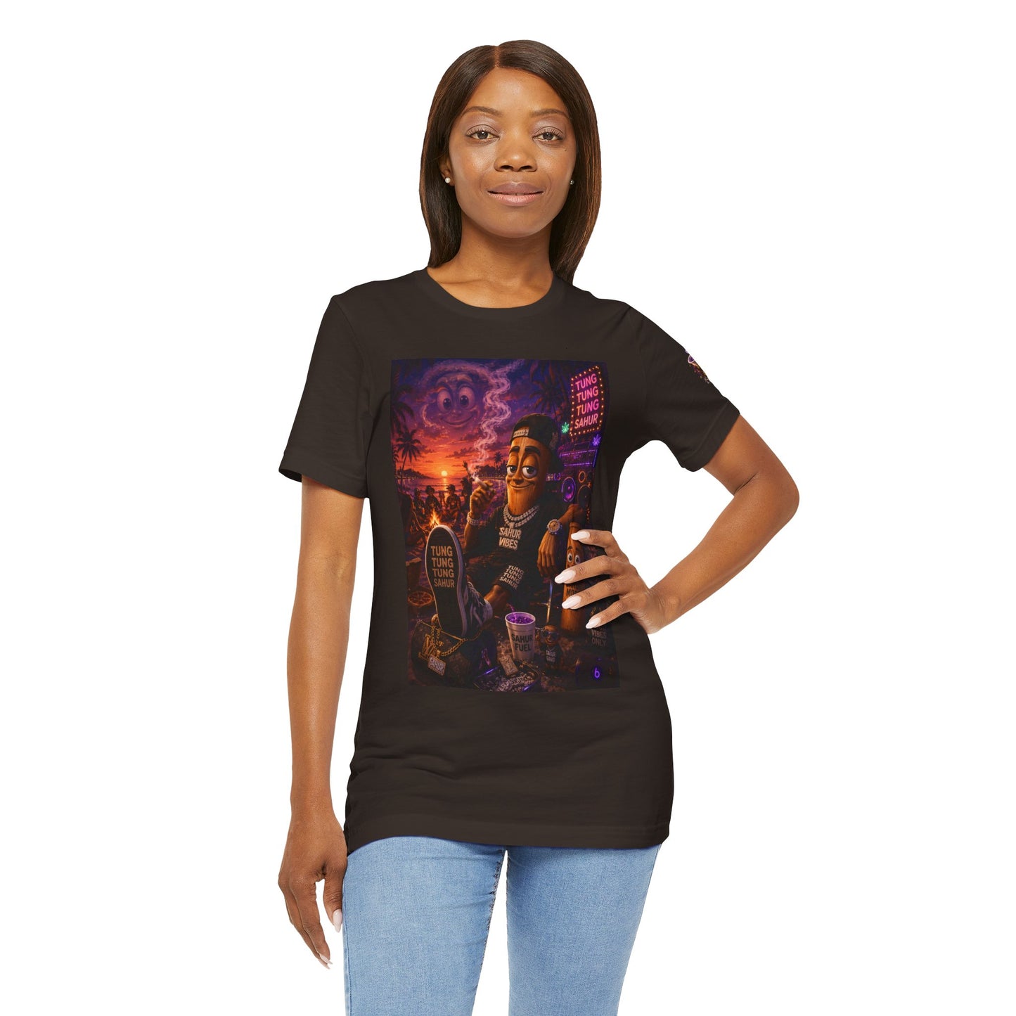 Tung Tung Tung Sahur T-Shirt — "Summertime Vibes" Retro Beach Party Graphic Tee