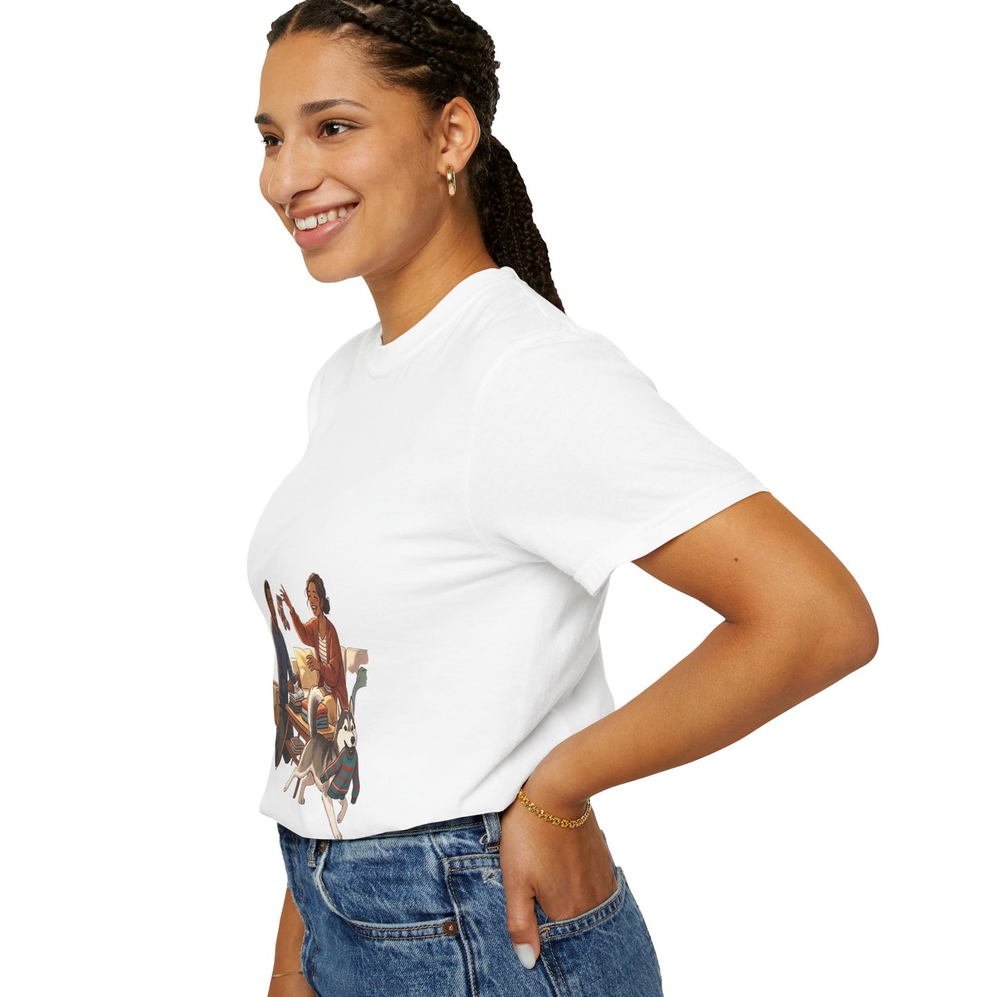 Picnic Cheers T-Shirt — Vintage Couple & Dog Illustration Tee