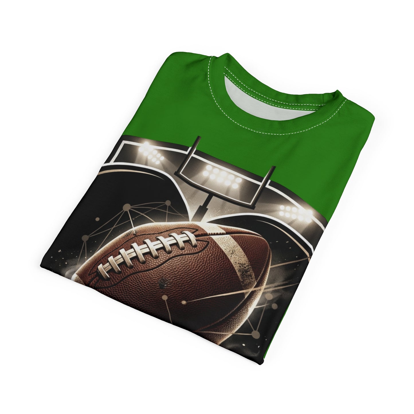 Football Helmet & Ball Tee — "United Through the Game" Graphic T-Shirt