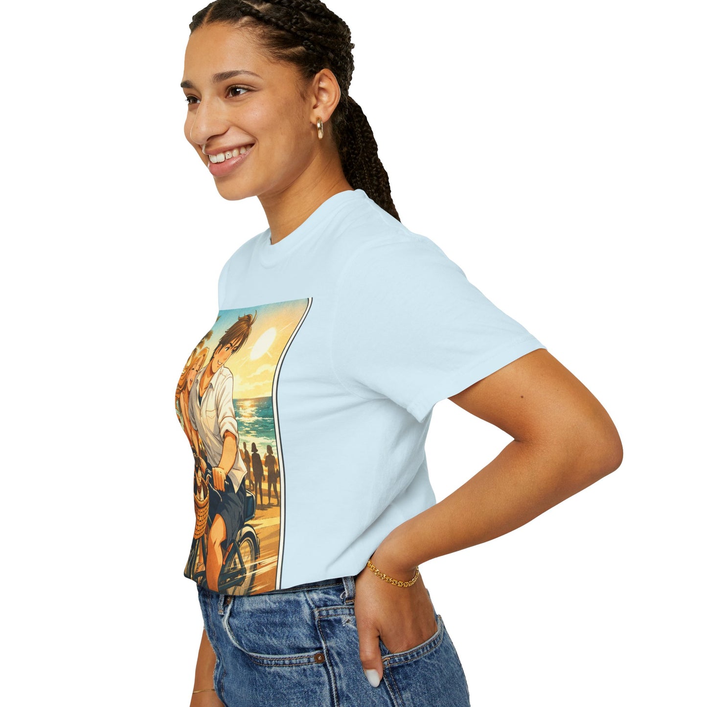 Spring of Us T-Shirt — Vintage Beach Couple Bicycle Design