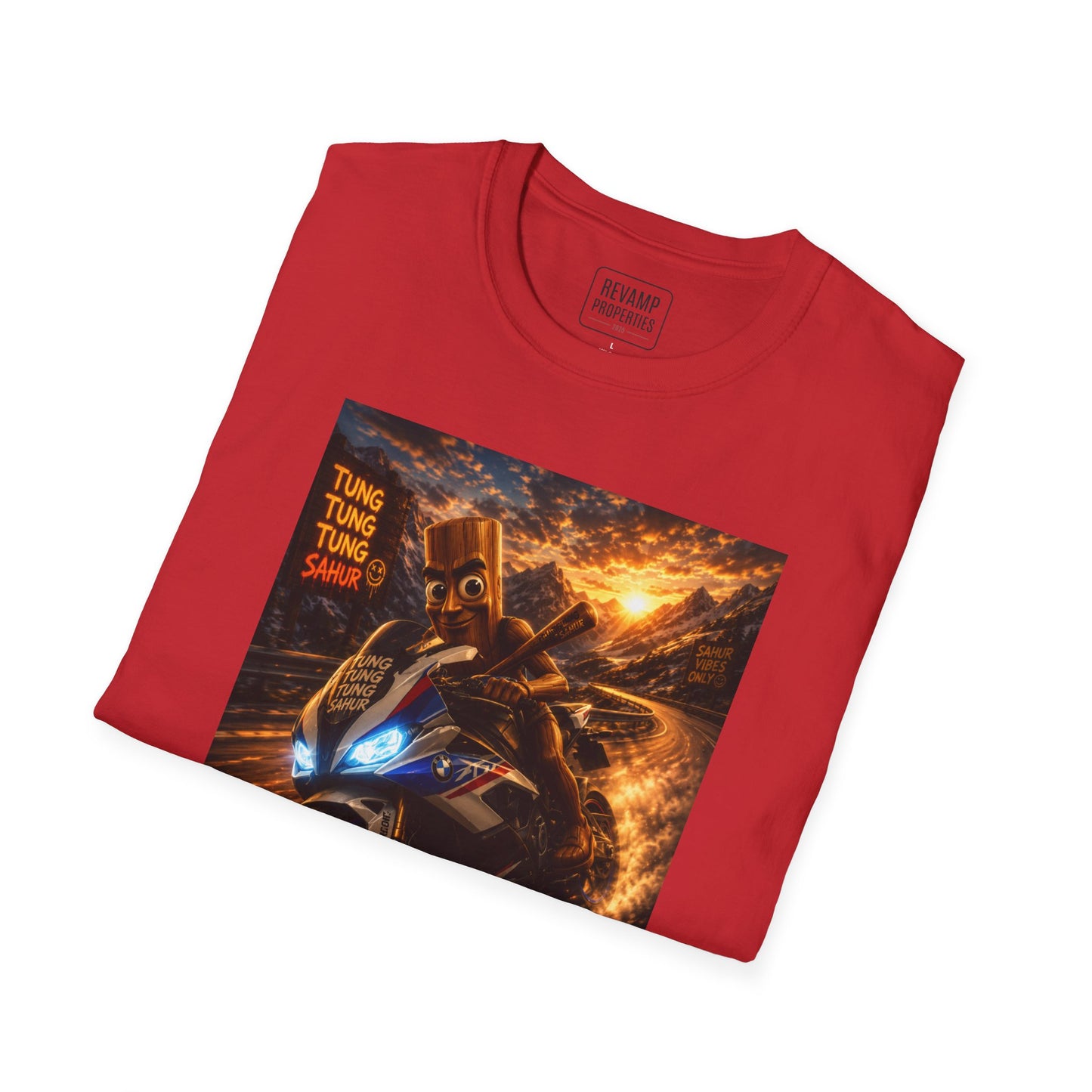 Tung Tung Tung Sahur 2 Wheels On Steel & Fire T-Shirt — "Time To Turn The Tide" Tee