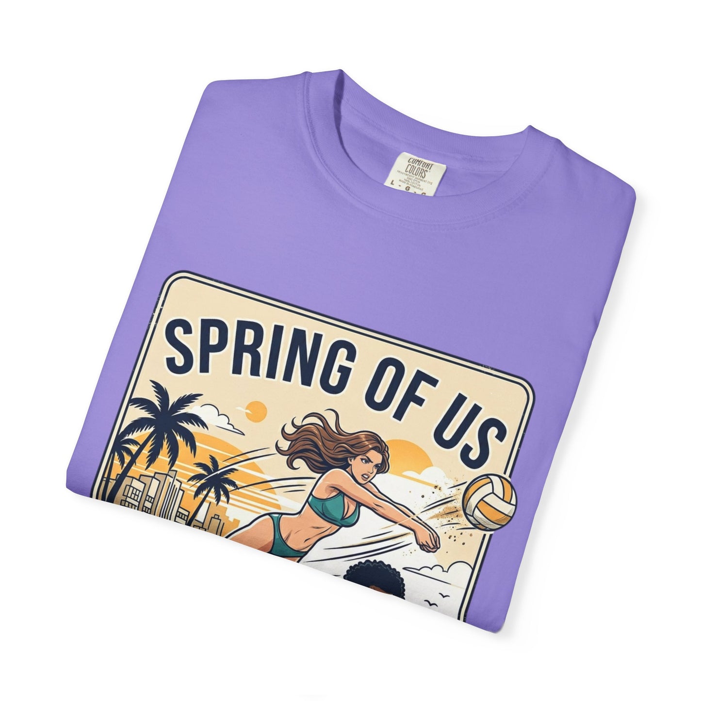 Spring of Us Beach Volleyball T-Shirt — Miami, Florida Retro Sun & Palm Tee