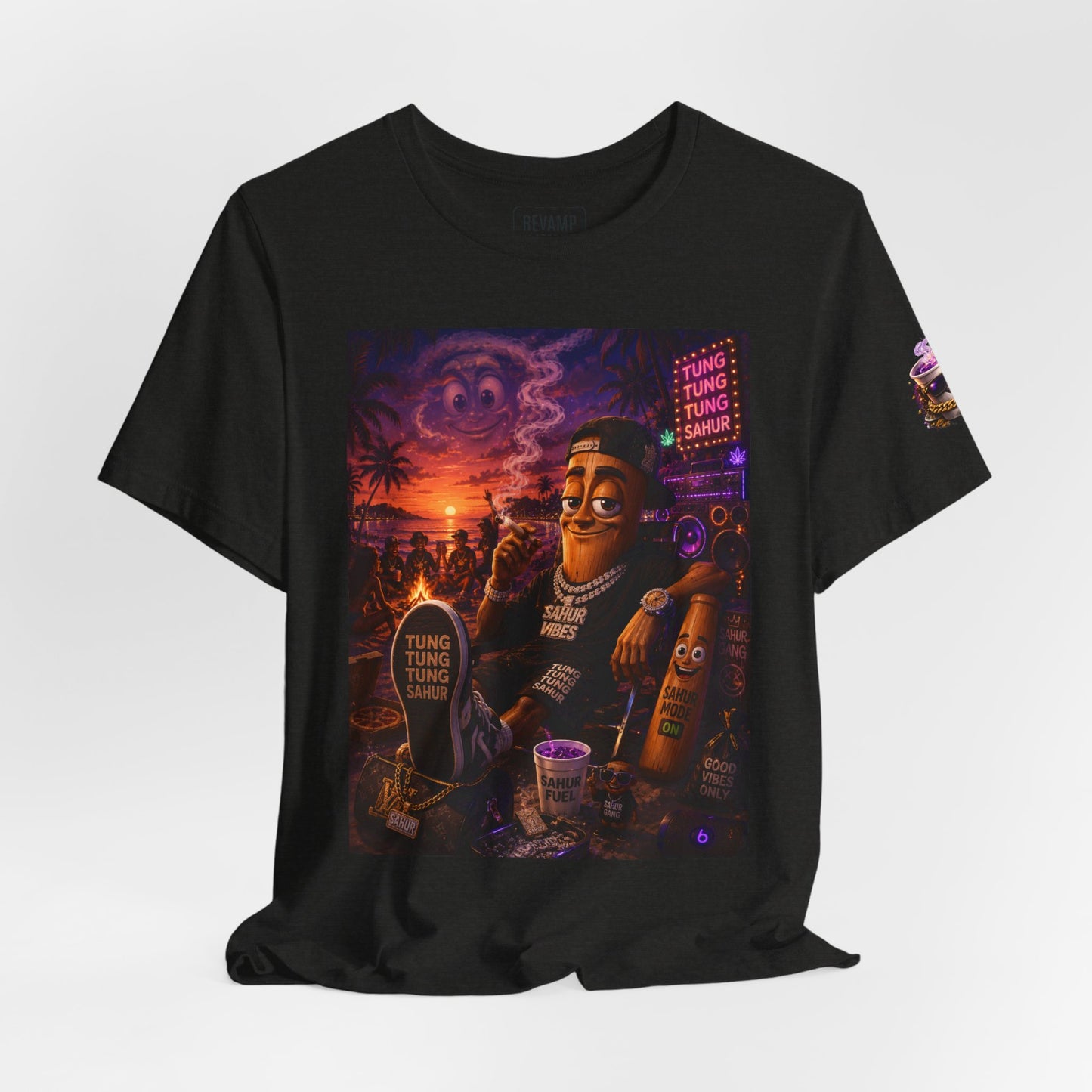 Tung Tung Tung Sahur T-Shirt — "Summertime Vibes" Retro Beach Party Graphic Tee
