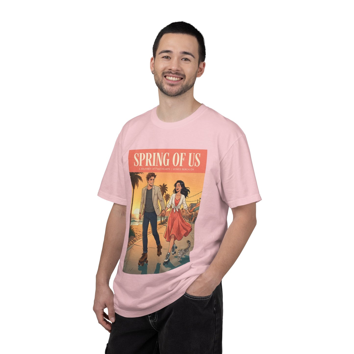 Spring of Us T-Shirt — Vintage Romantic Beach Couple Graphic Tee
