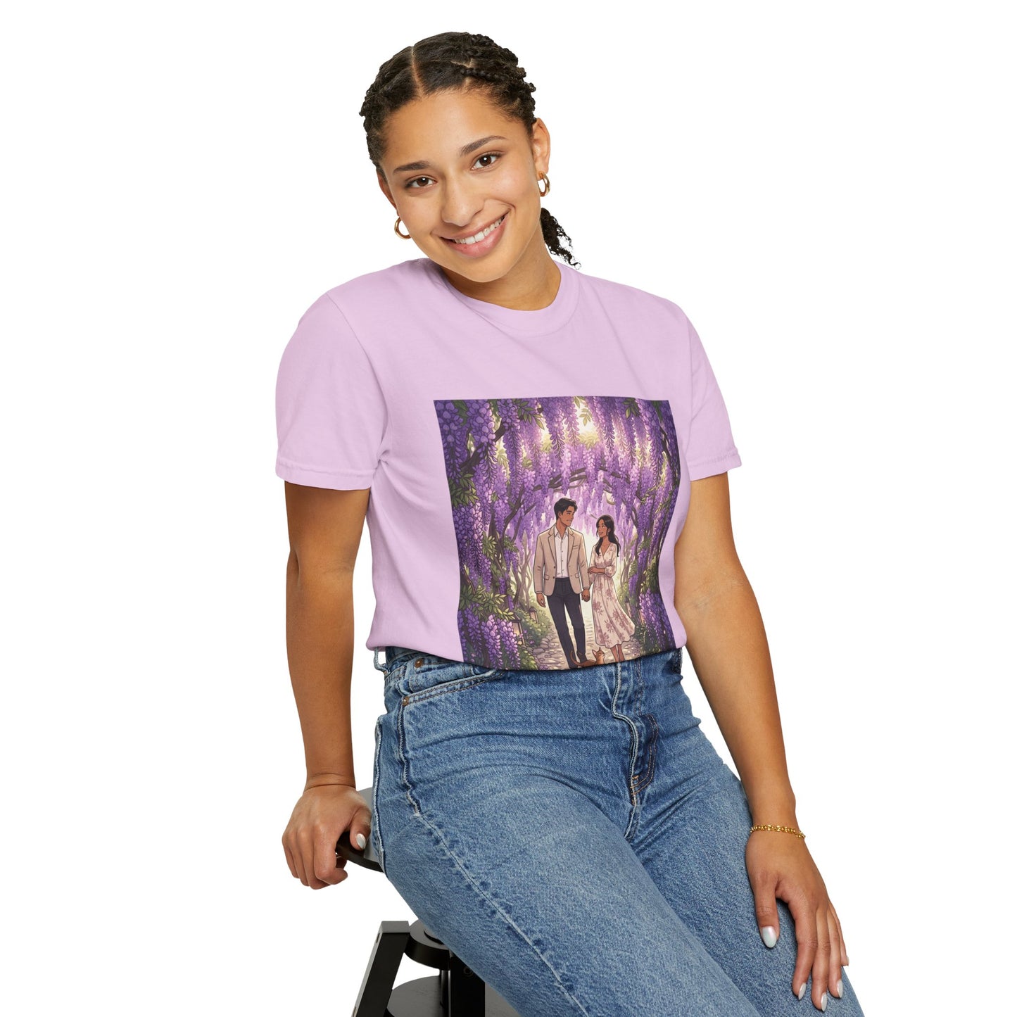 Spring of Us T-Shirt — Romantic Wisteria Couple Graphic Tee