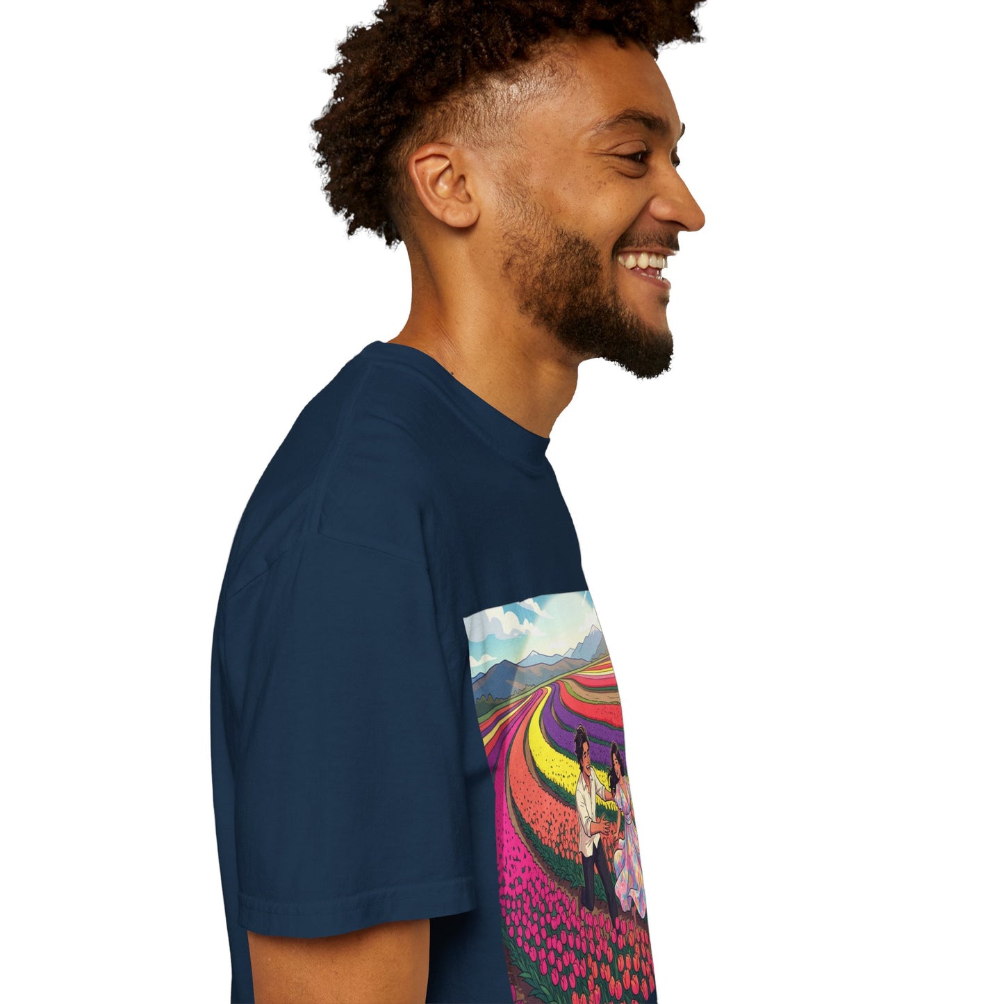 Spring of Us T-Shirt — Floral Field Vintage Couple Graphic Tee