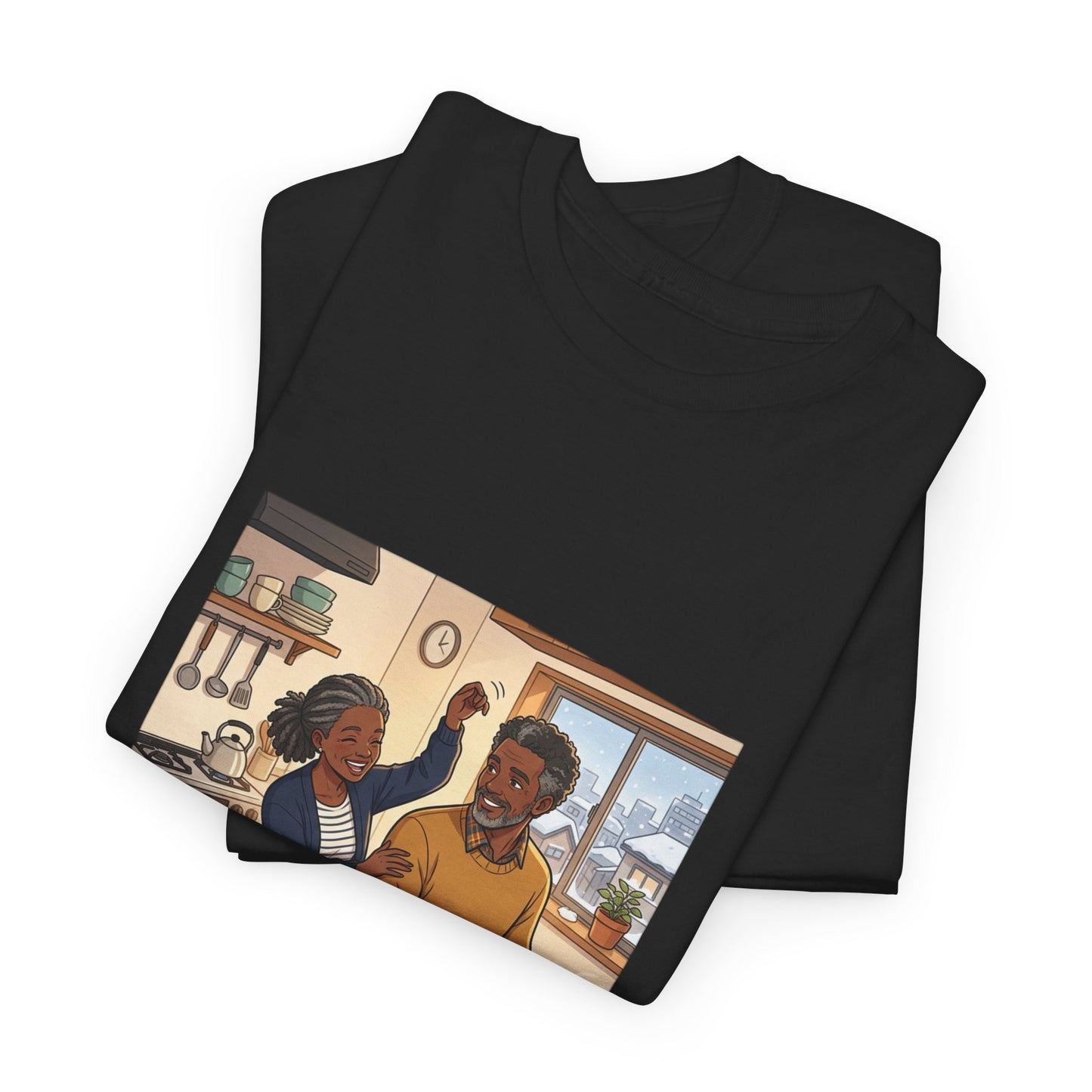 Dishwashing Dance Tee — Couple Kitchen Graphic T-Shirt