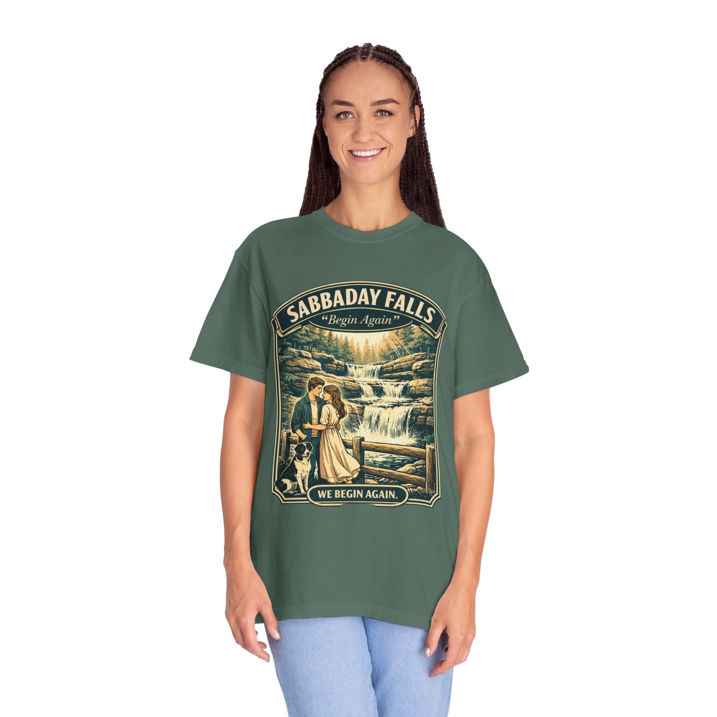 Sabbaday Falls 'We Begin Again' Vintage Nature T-Shirt