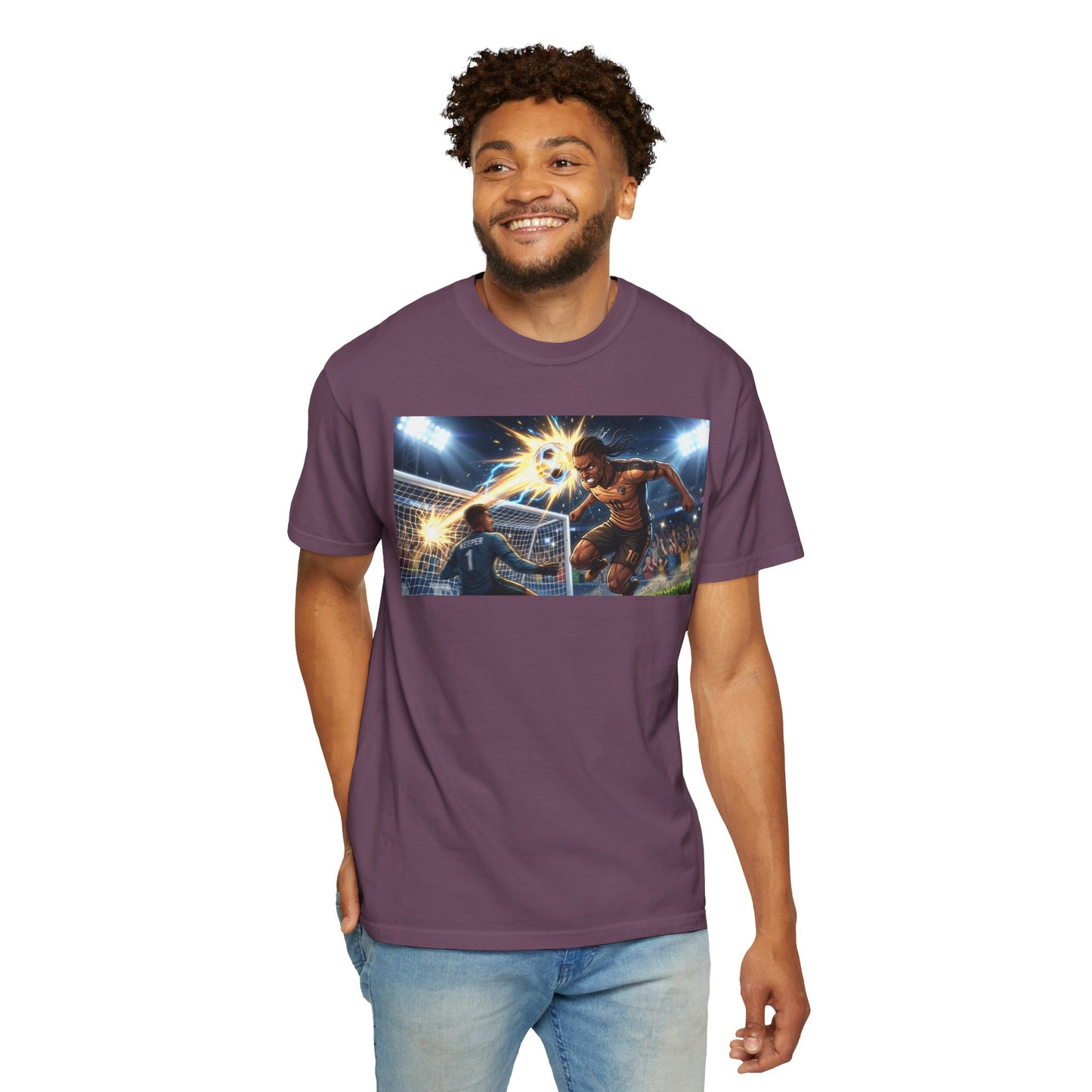Soccer Goal Explosion T-Shirt — Action-Packed Football Graphic Tee