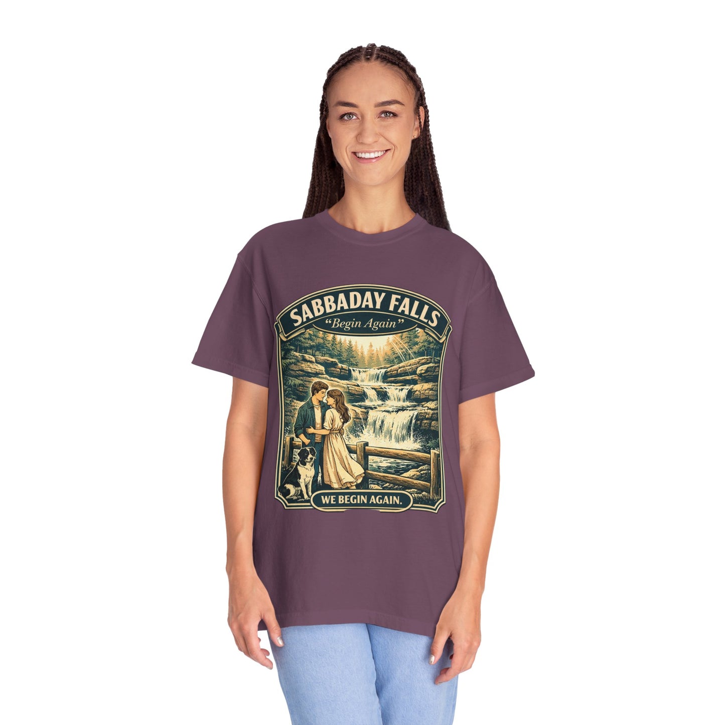 Sabbaday Falls 'We Begin Again' Vintage Nature T-Shirt
