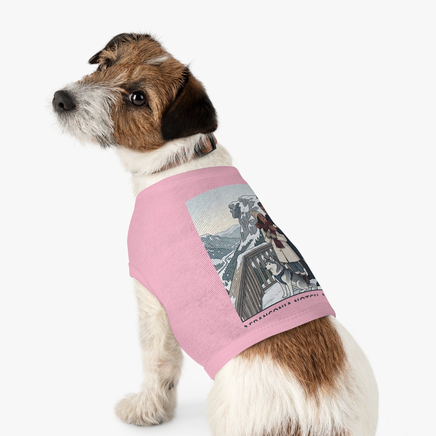 Dog Winter Walk Tank — Cozy Couple & Husky Scenic Pet Tank Top