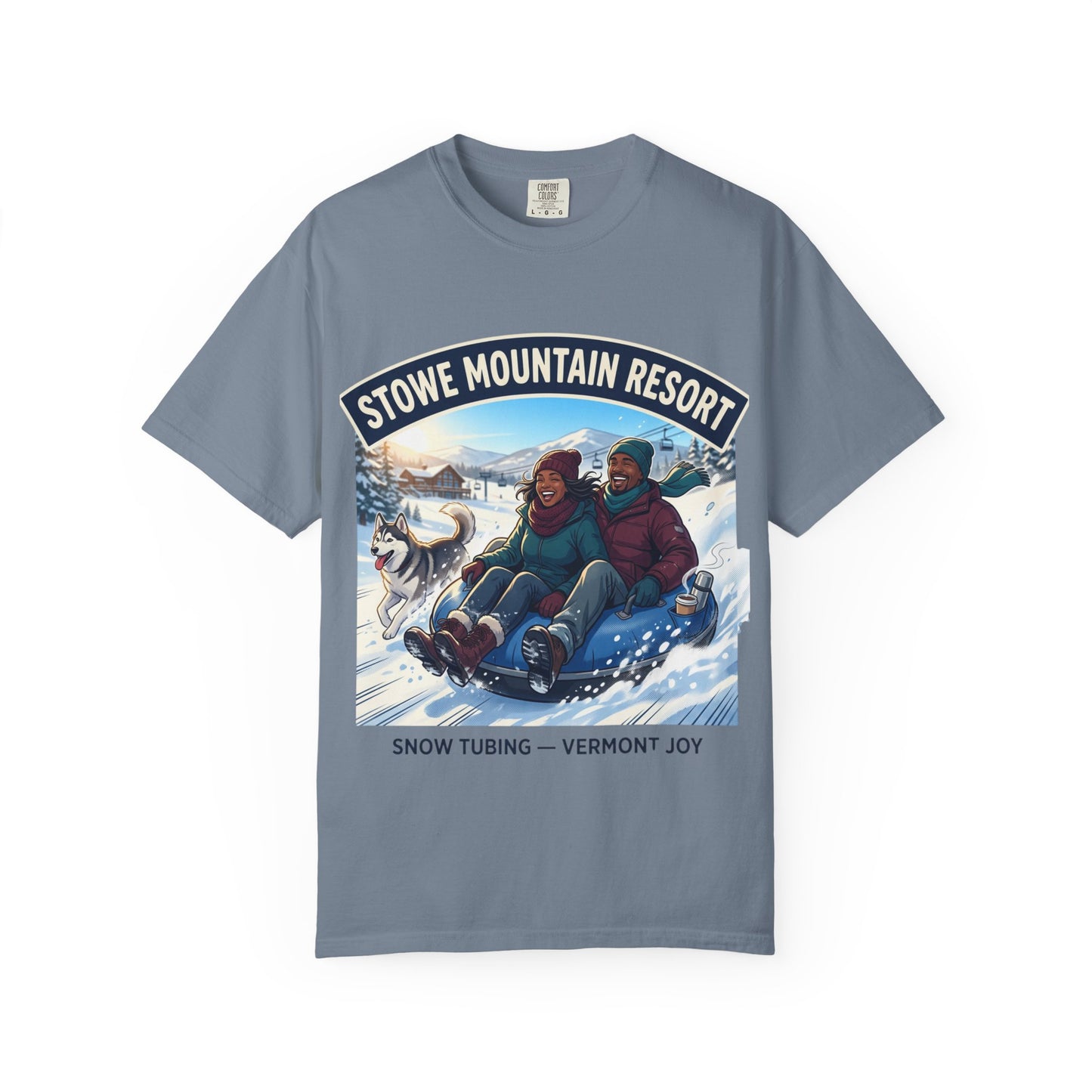 Stowe Mountain Resort Snow Tubing T-Shirt — "Vermont Joy" Winter Apparel