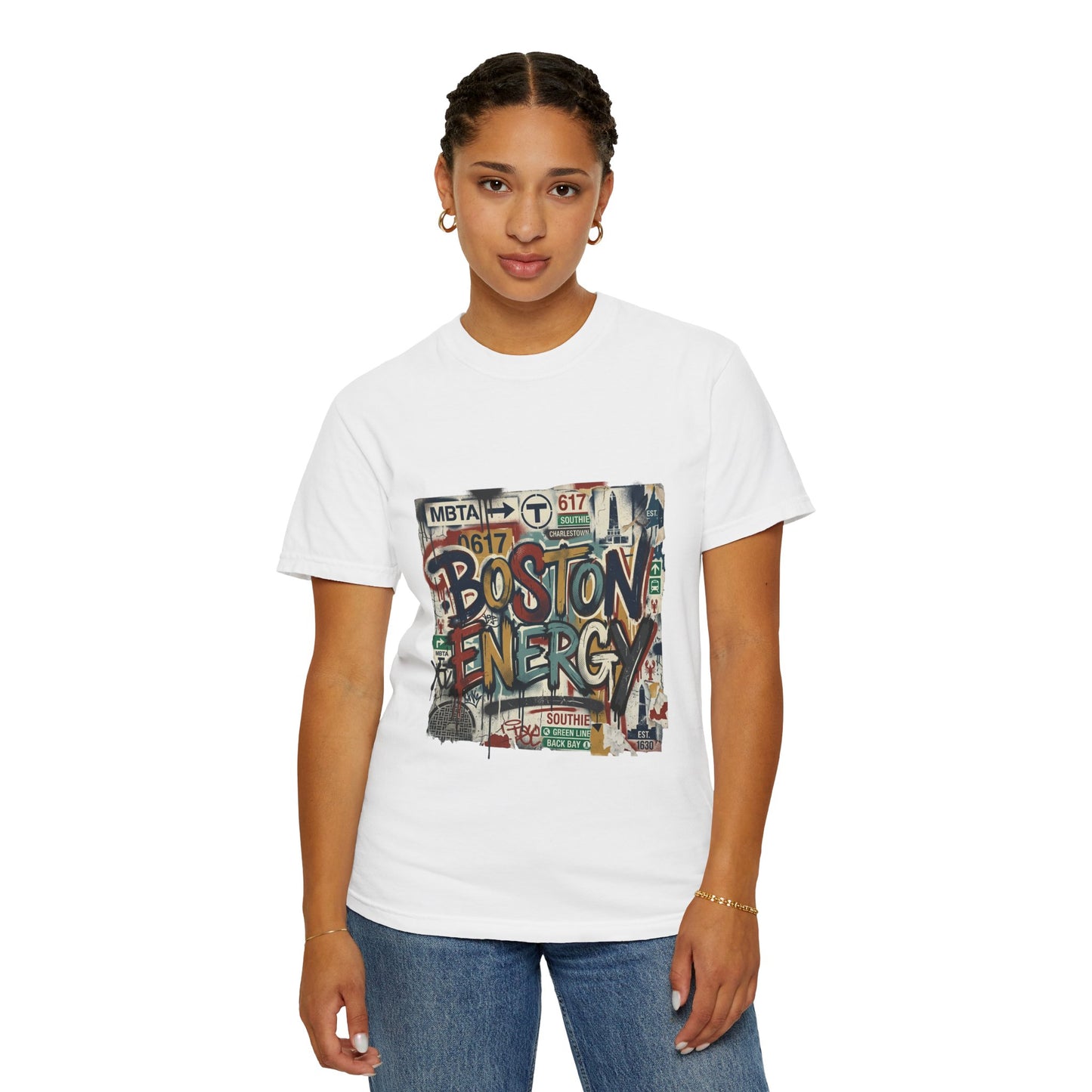 Boston Energy T-Shirt — Graffiti Cityscape Tee