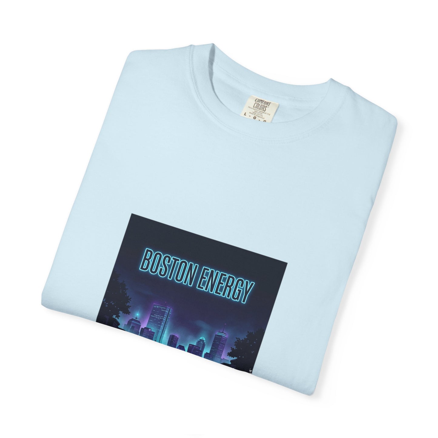 T-Shirt — "Boston Energy" Neon Cityscape Graphic Tee