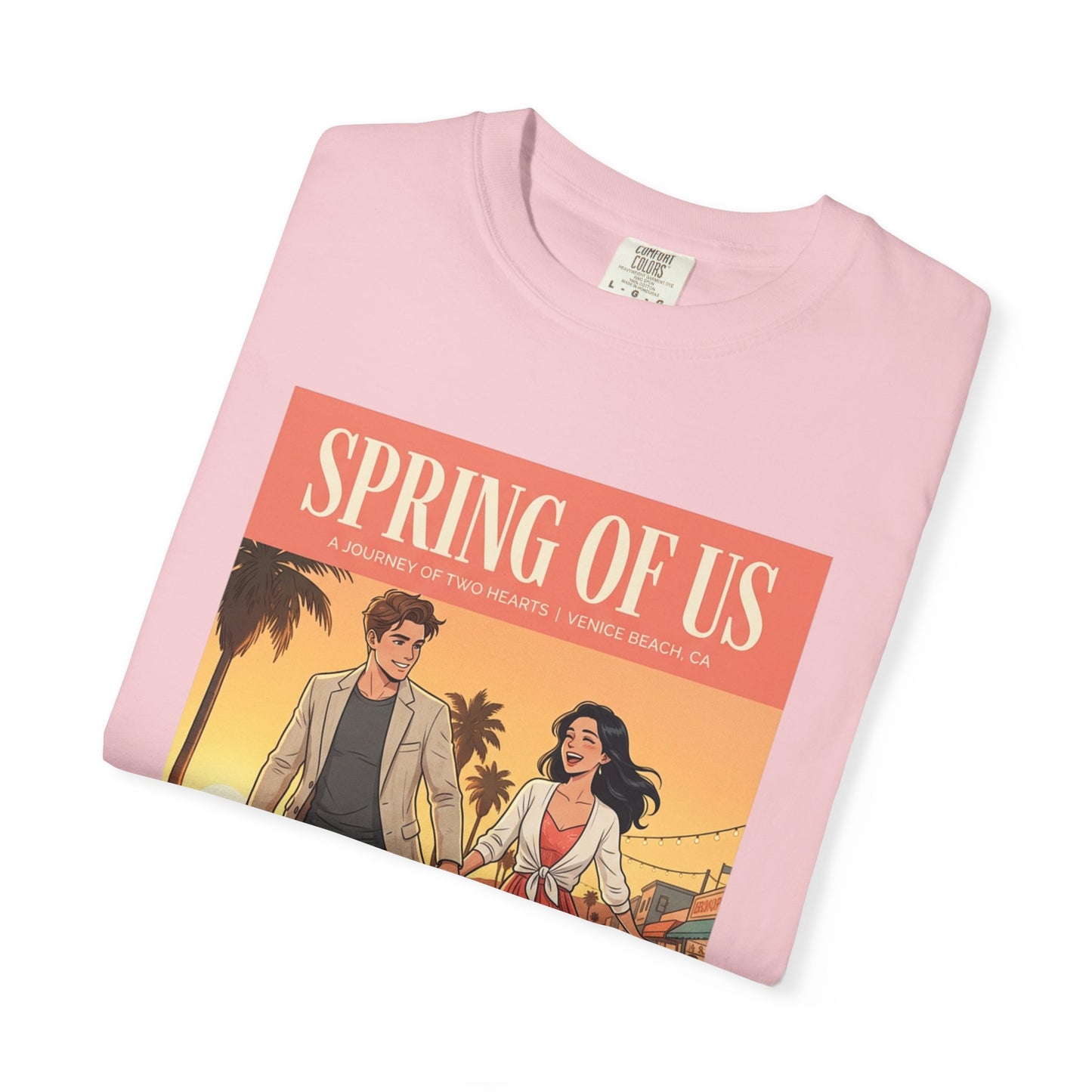 Spring of Us T-Shirt — Vintage Romantic Beach Couple Graphic Tee