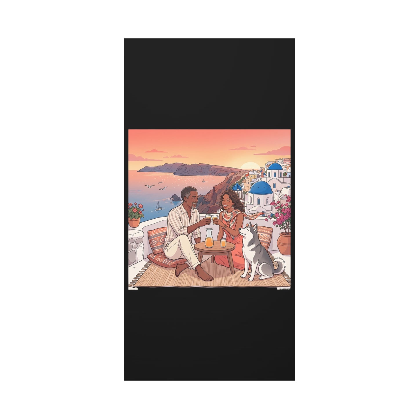 Santorini, Greece – “Sunset Serenade - Matte Canvas, Stretched, 1.25"