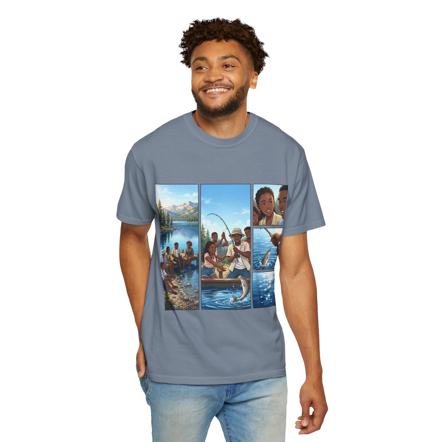 ake Tahoe Fishing Moments T-Shirt — Retro Outdoors Fishing Graphic Tee