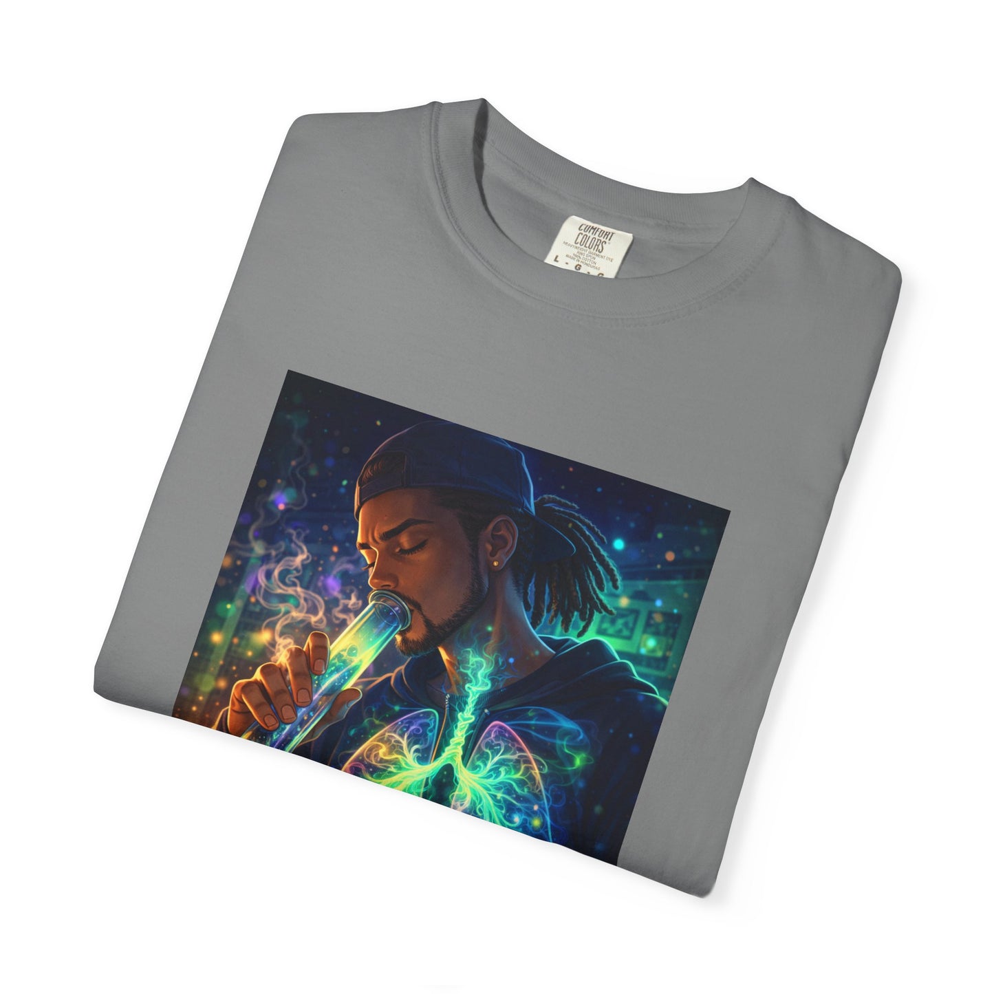 Cosmic Lungs T-Shirt — Neon Anatomical Art Tee
