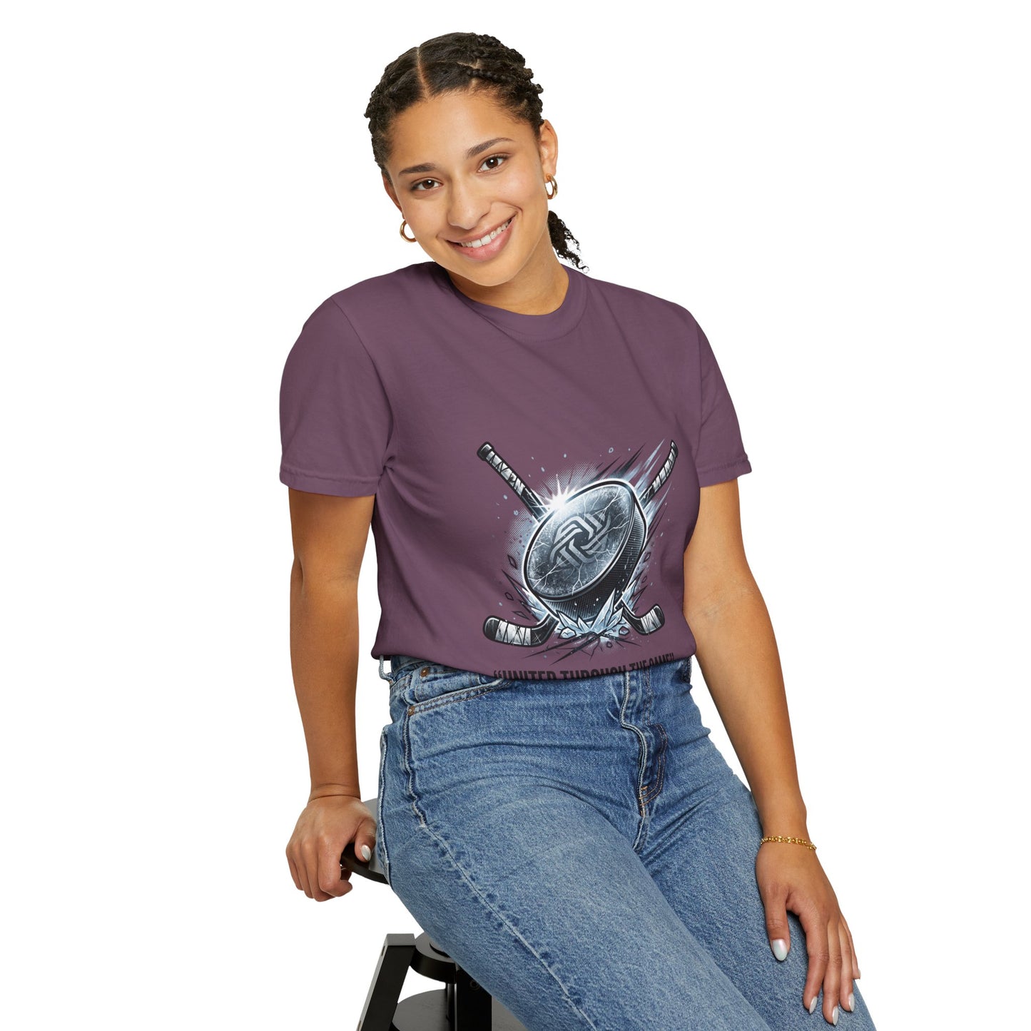Hockey Graphic Tee — "United Through the Game" Team Spirit T-Shirt