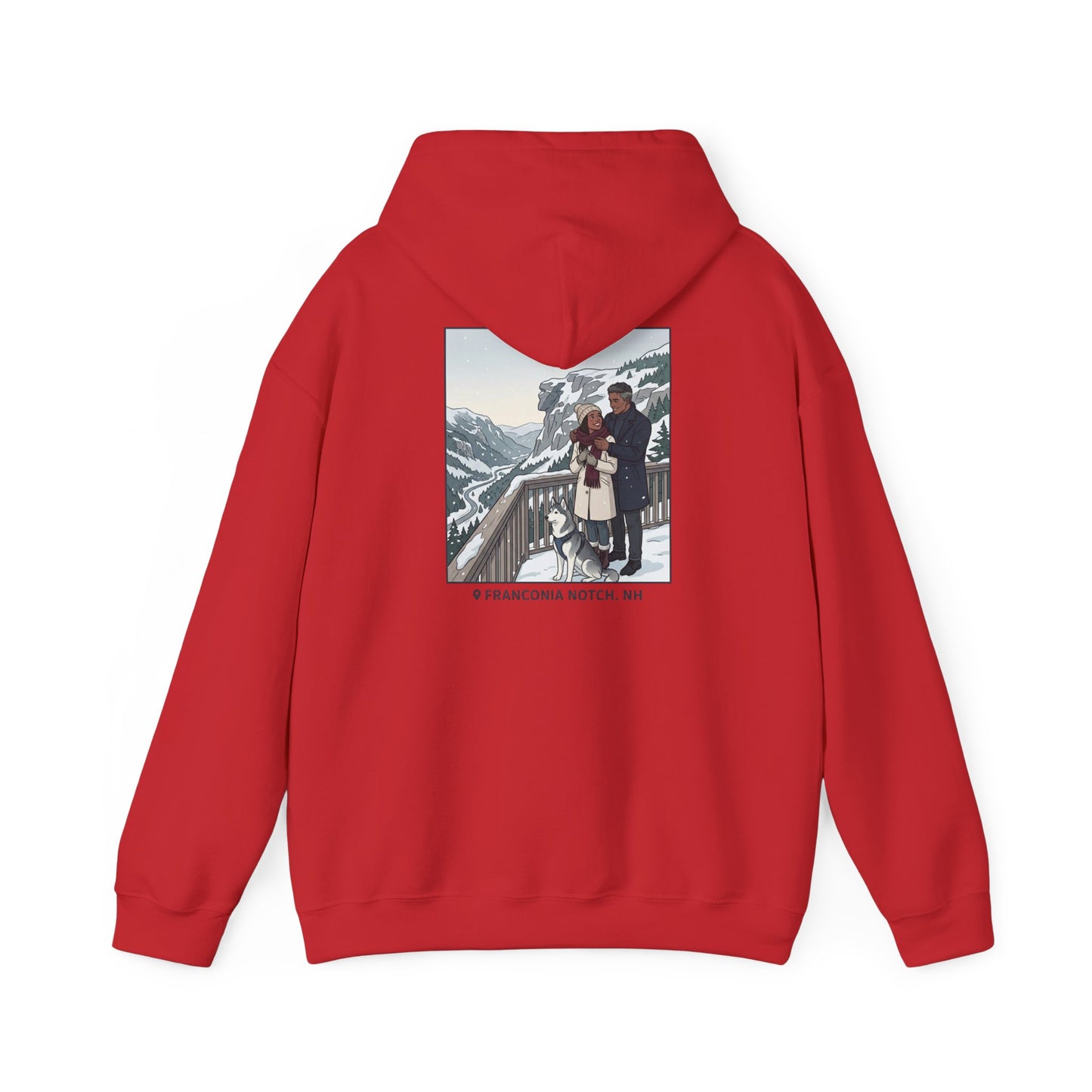 Winter Couple Photo Hoodie — Vintage Alps Travel Graphic Sweatshirt