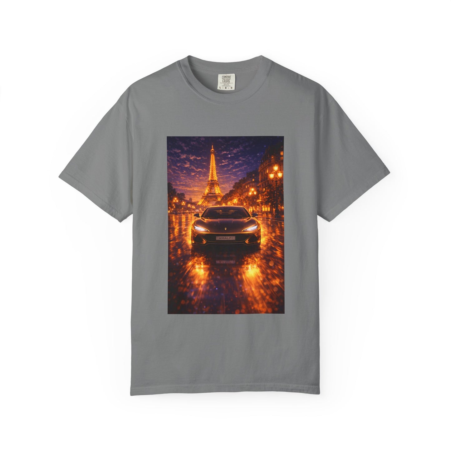 Paris Night Drive T-Shirt — Eiffel Tower Car Scene