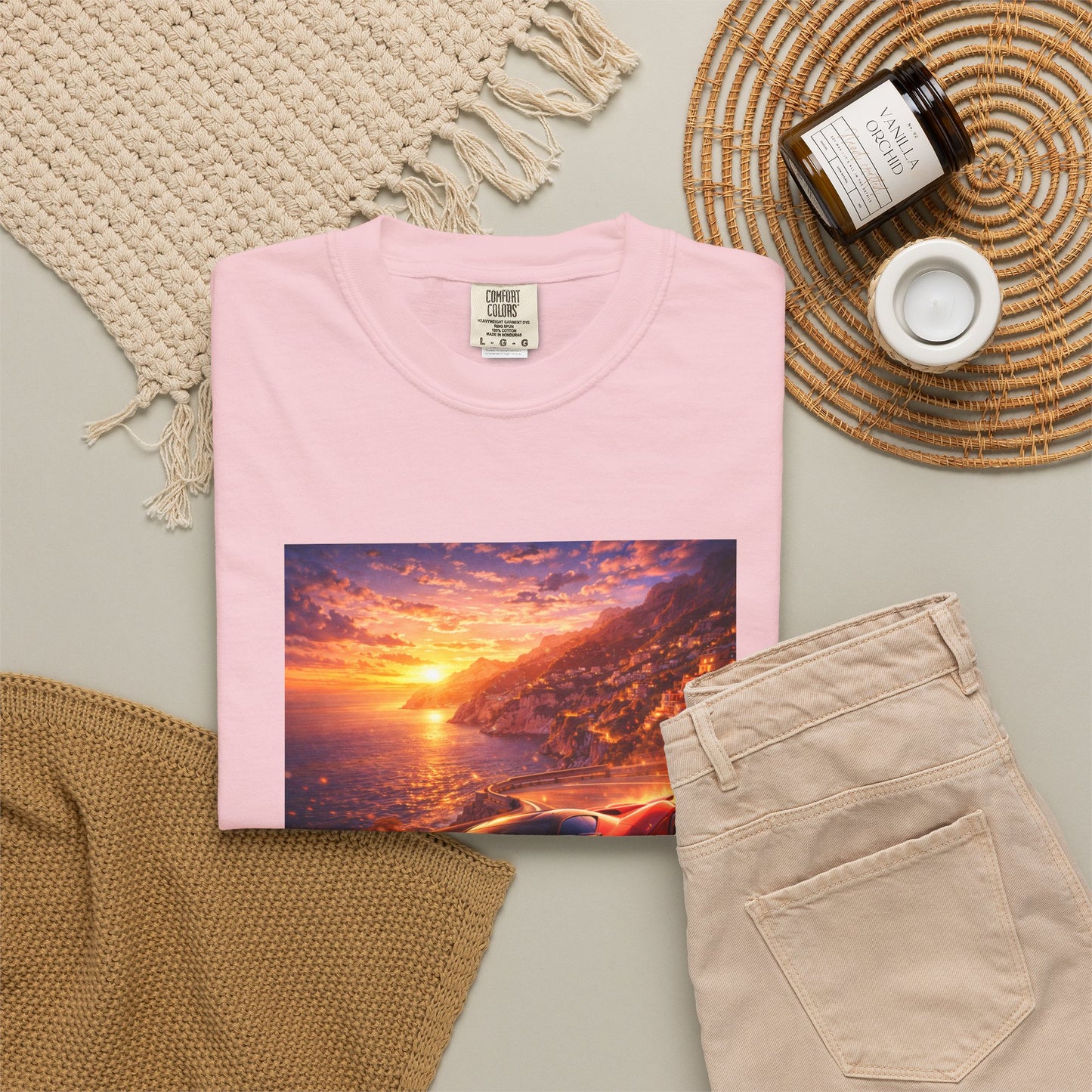 Ferrari F80- Amalfi Coast, Italy - T‑Shirt — Red Sports Car Print