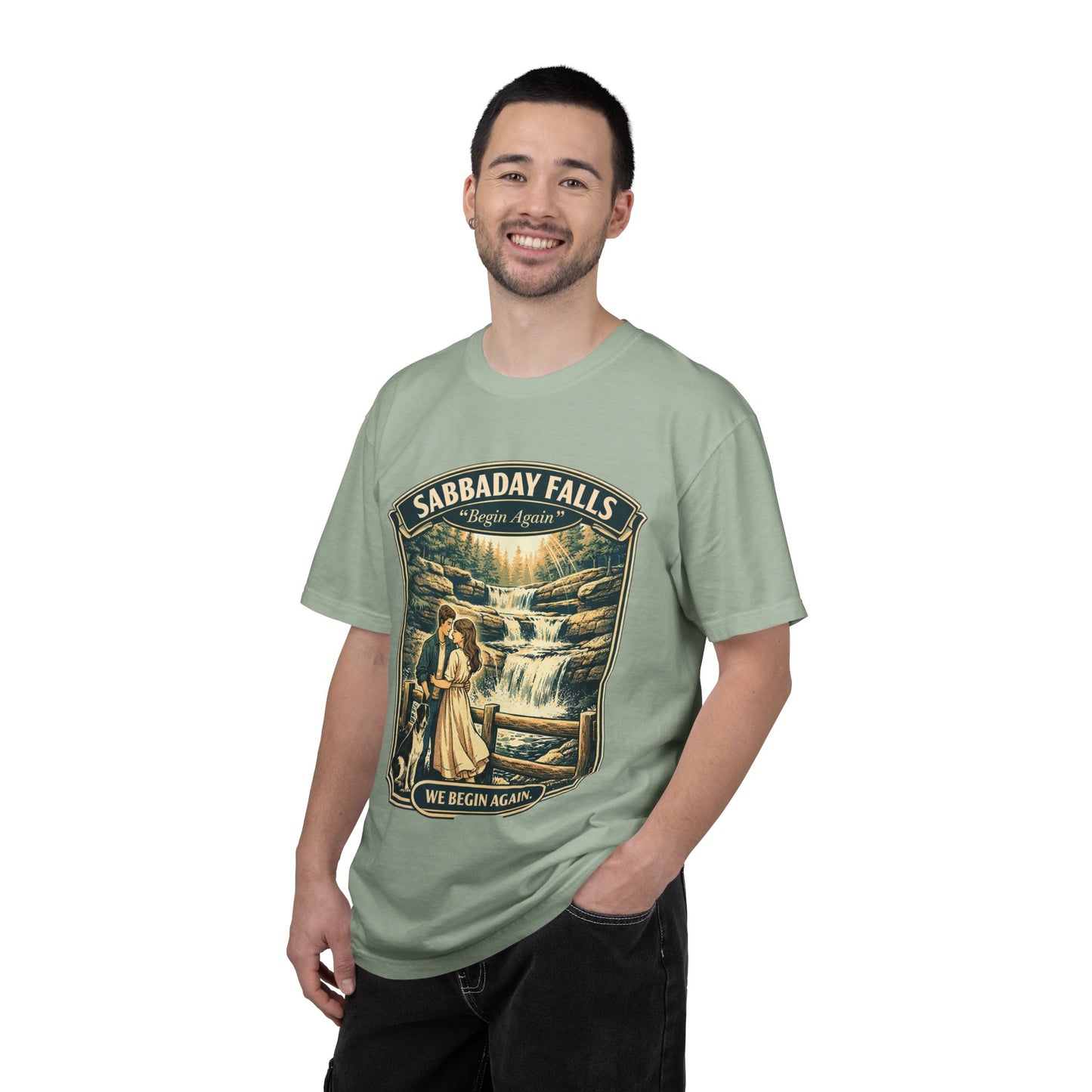 Sabbaday Falls 'We Begin Again' Vintage Nature T-Shirt