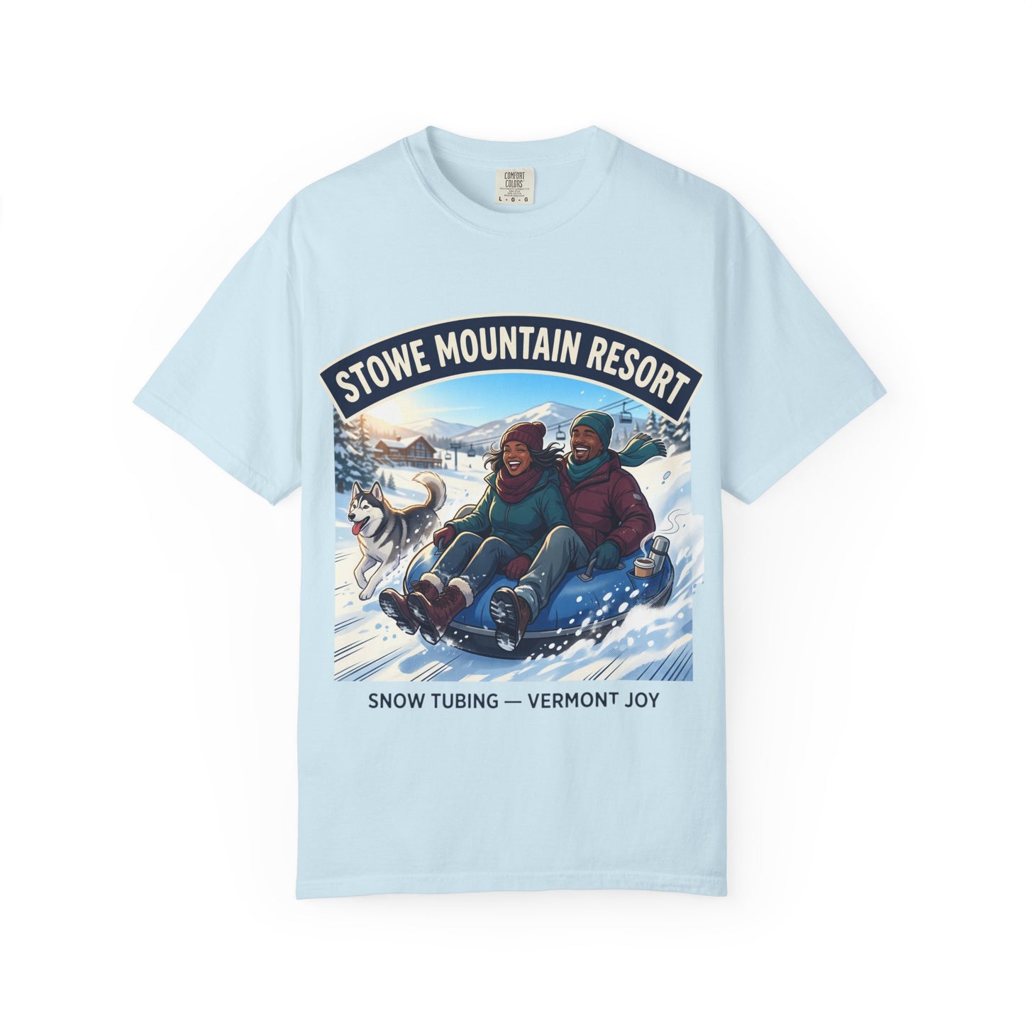 Stowe Mountain Resort Snow Tubing T-Shirt — "Vermont Joy" Winter Apparel