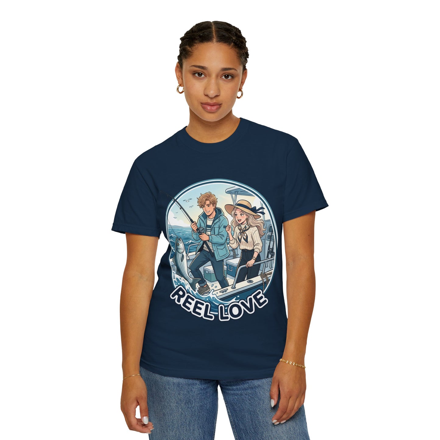 Reel Love Fishing T-Shirt — Cute Couple Anglers Graphic Tee