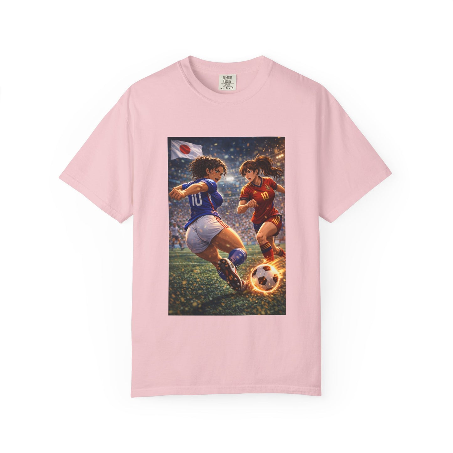 JAPAN Soccer Duel Graphic T-Shirt — Intense Japan vs Spain Football Art