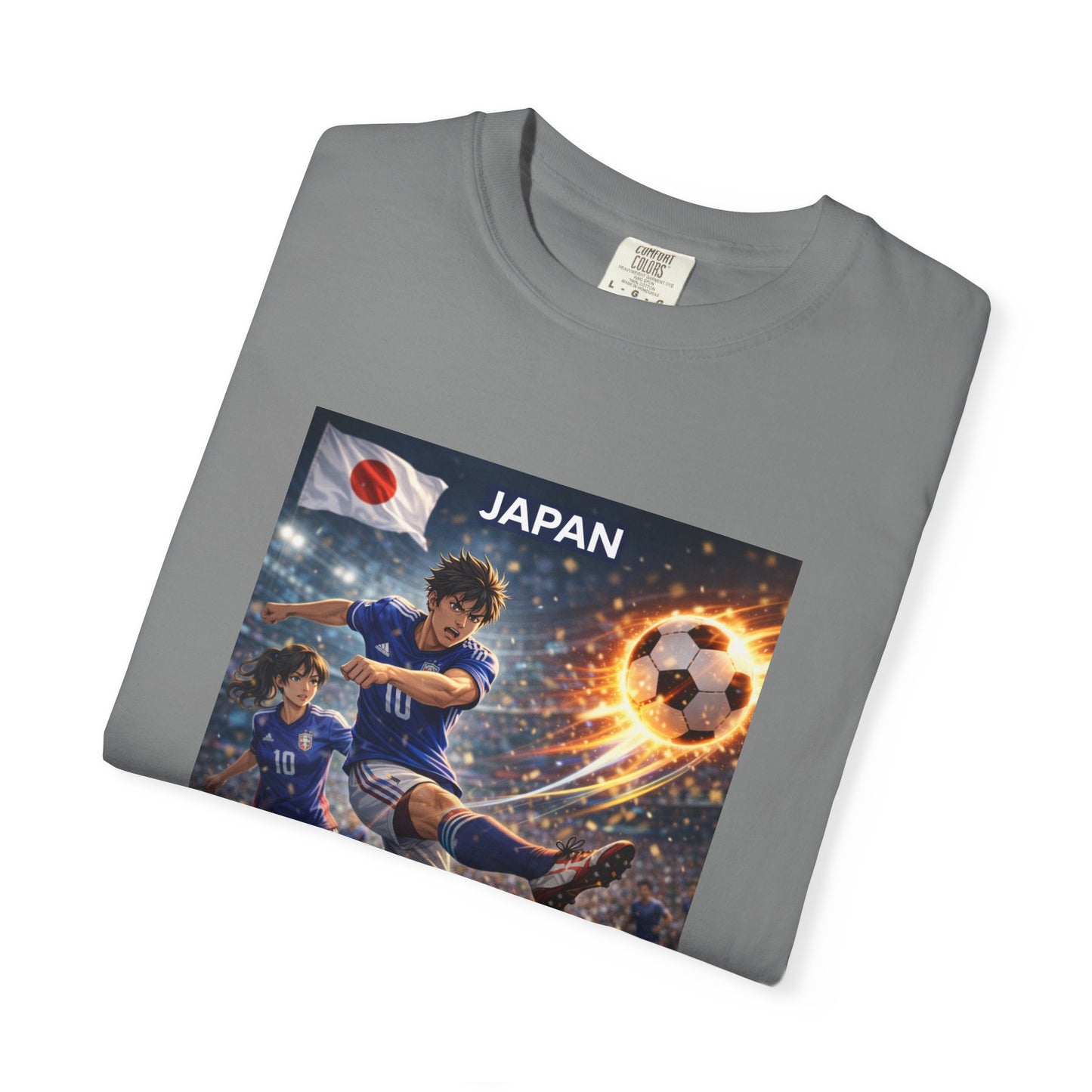 Japan Soccer Team Graphic T‑Shirt — Dynamic Football Players Design