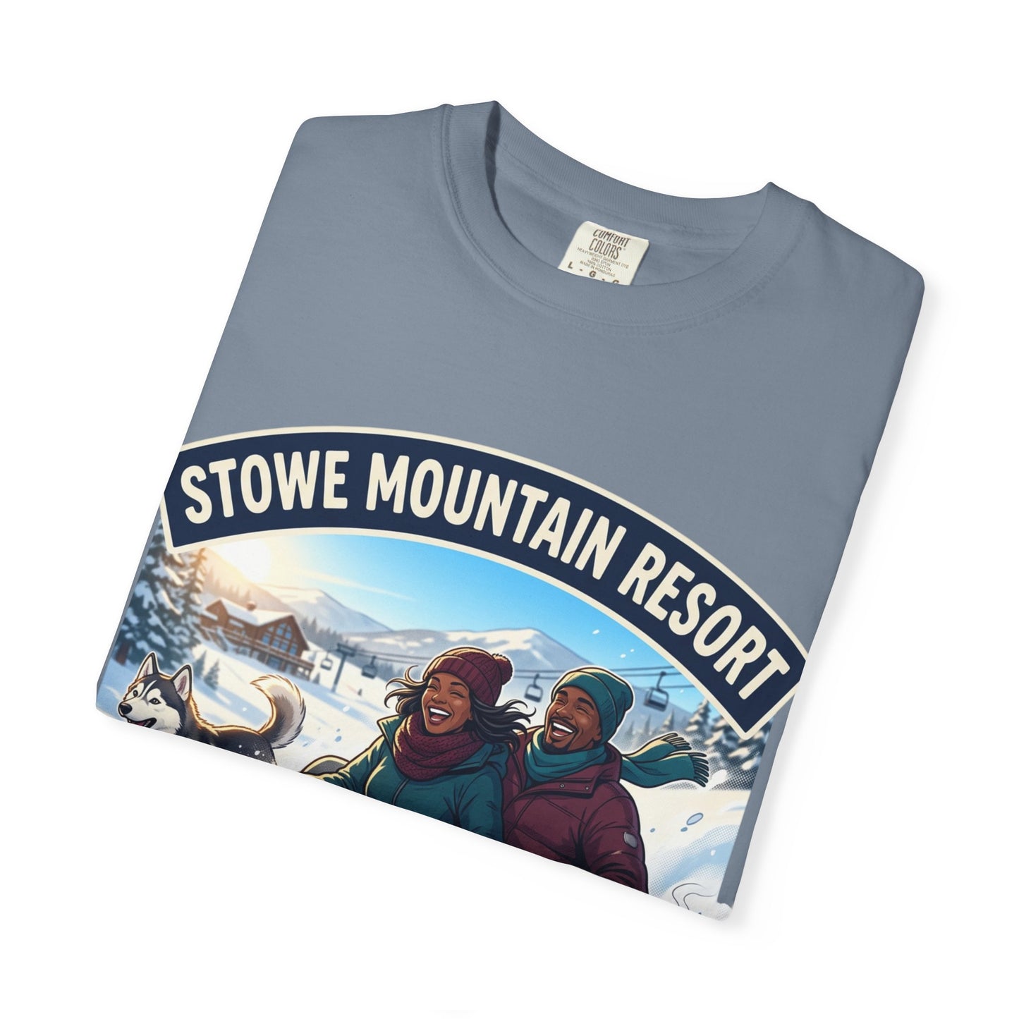 Stowe Mountain Resort Snow Tubing T-Shirt — "Vermont Joy" Winter Apparel