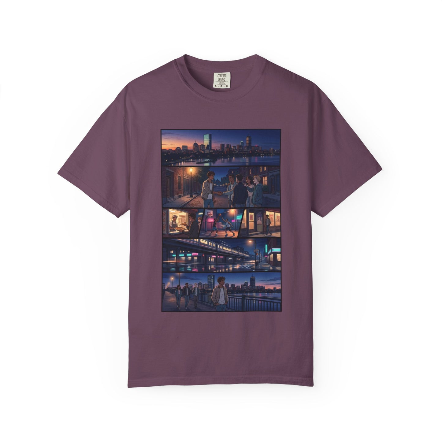 Boston: Built Different - City Nights Photo Collage T-Shirt