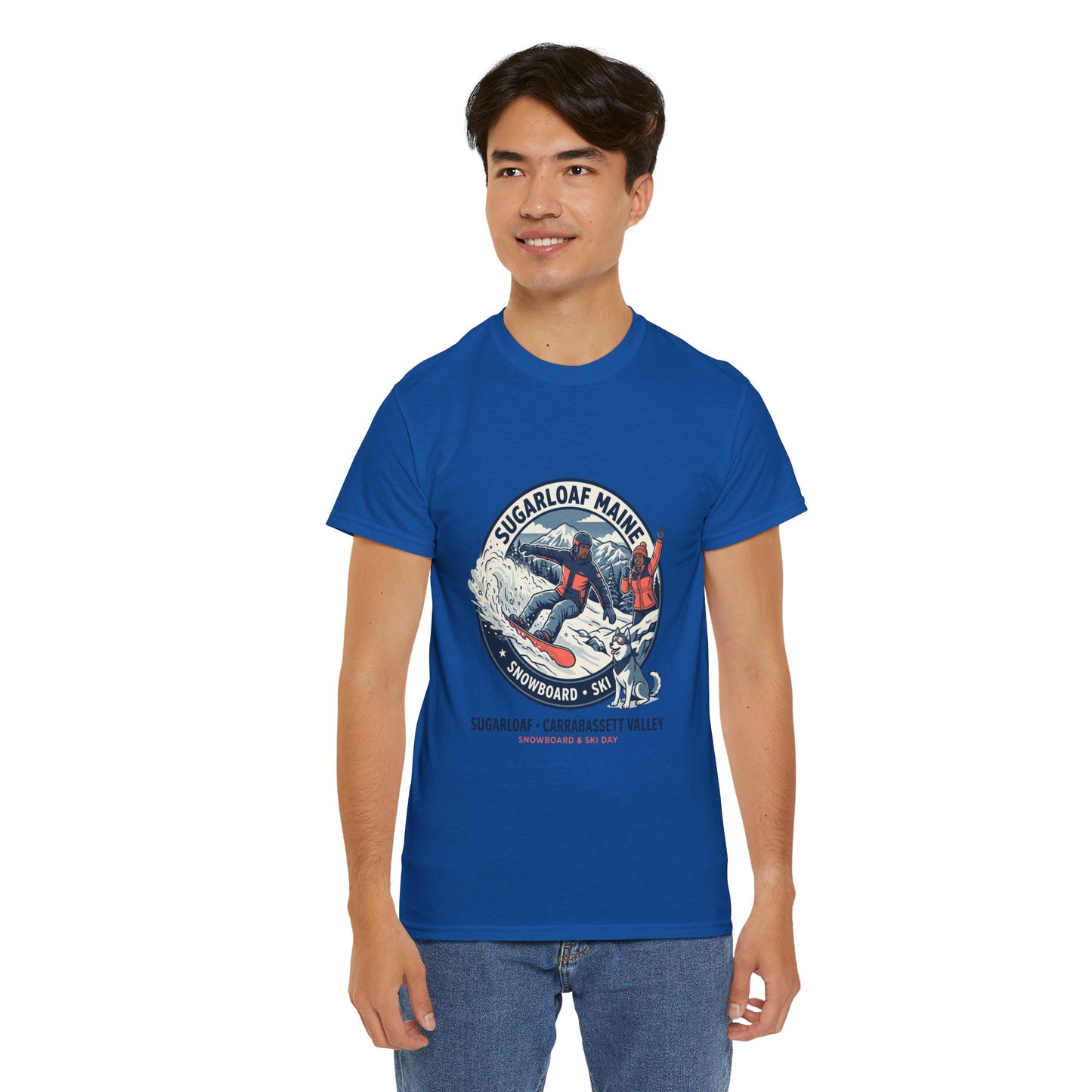 Sugarloaf Maine Snowboard & Ski T‑Shirt — Sugarloaf‑Carrabassett Valley Retro Graphic Tee