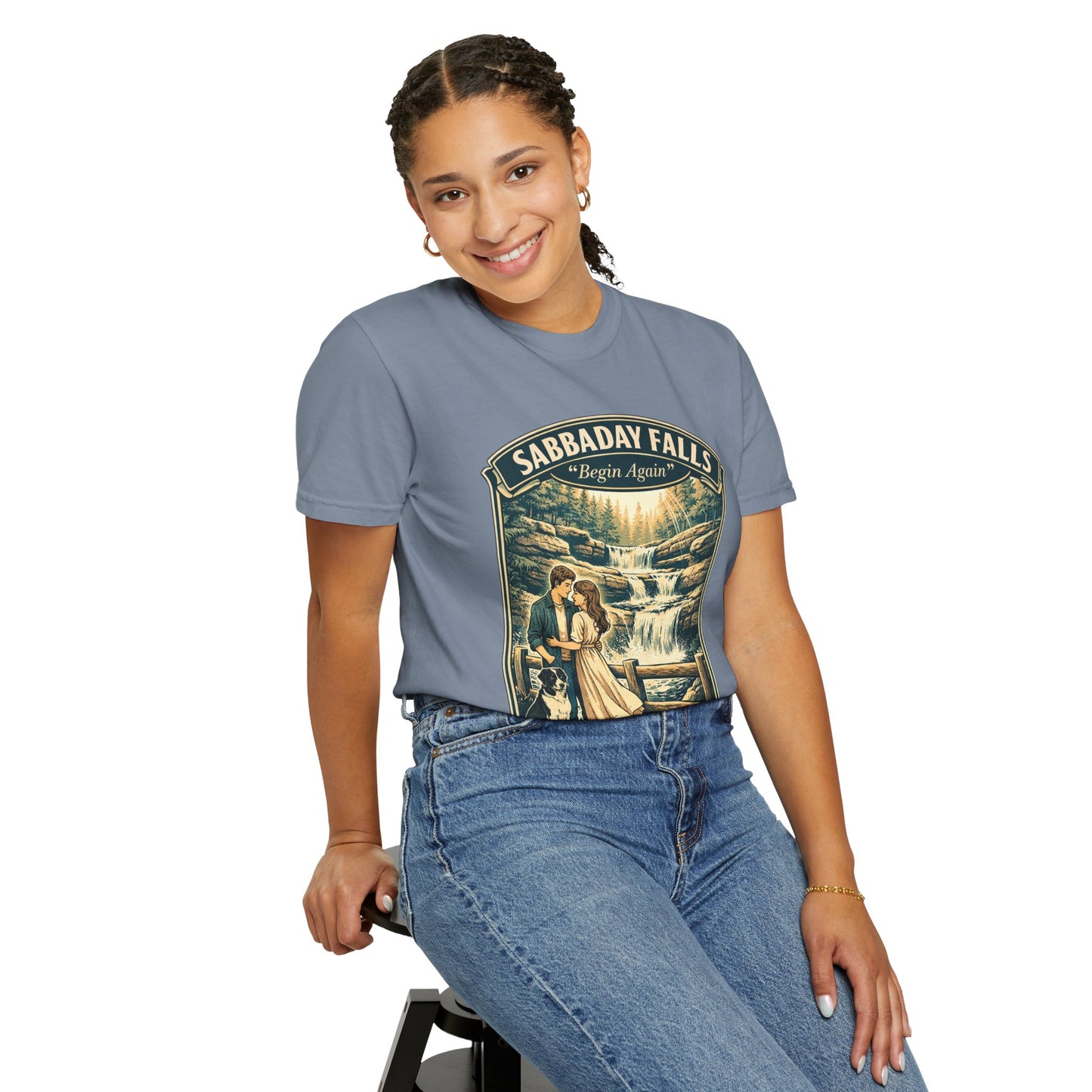 Sabbaday Falls 'We Begin Again' Vintage Nature T-Shirt