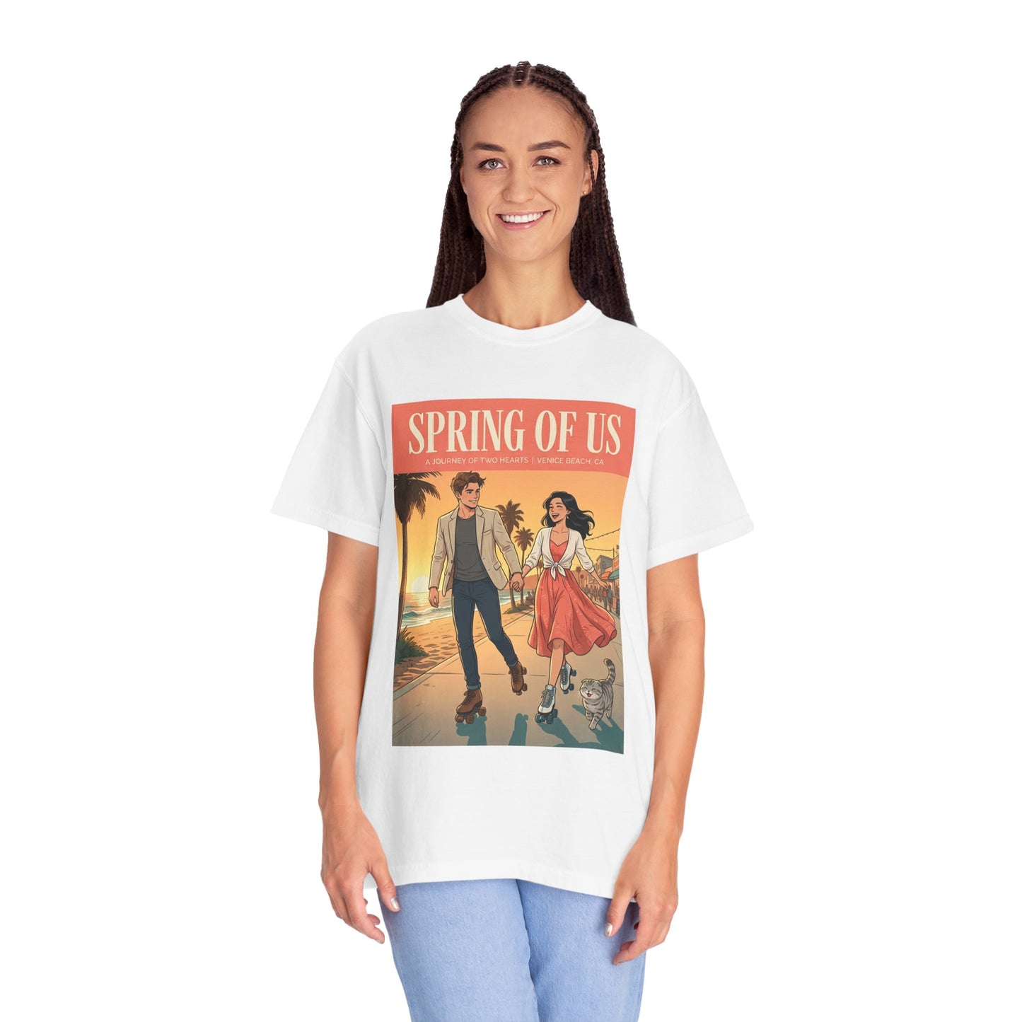Spring of Us T-Shirt — Vintage Romantic Beach Couple Graphic Tee