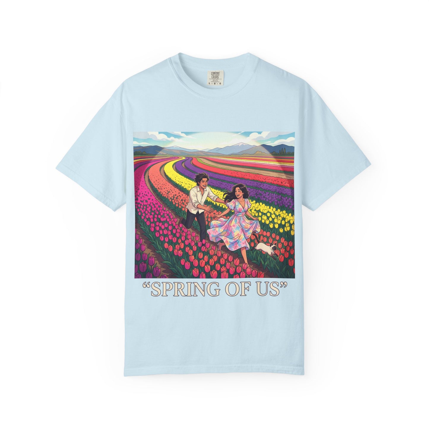 Spring of Us T-Shirt — Floral Field Vintage Couple Graphic Tee