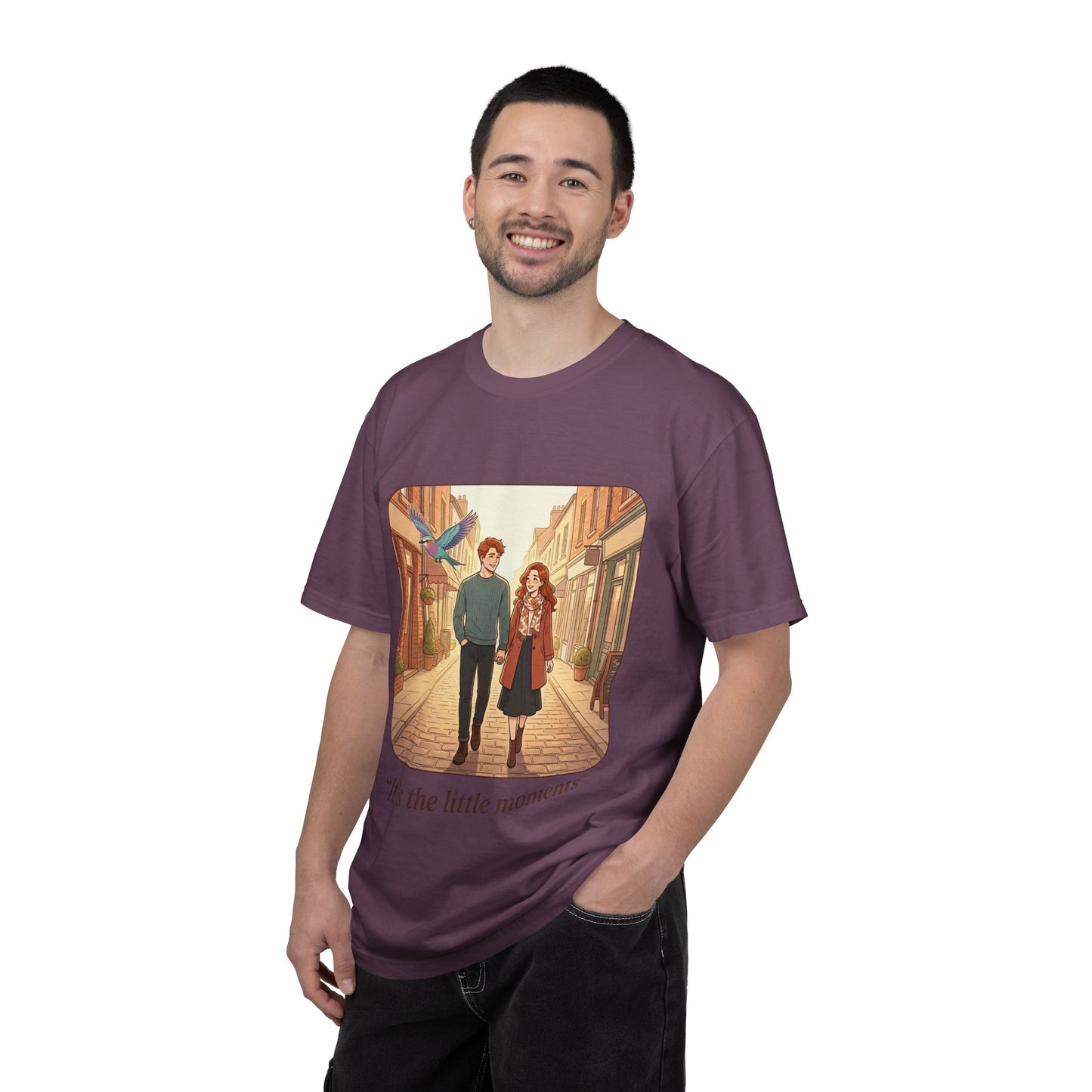 Romantic Stroll T-Shirt — “It’s the little moments” Couple Illustration Tee