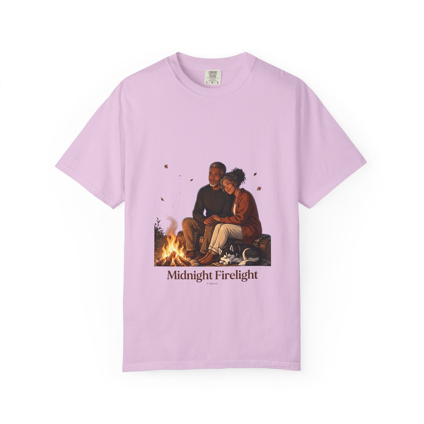 Midnight Firelight T-Shirt — Cozy Couple Campfire Graphic Tee
