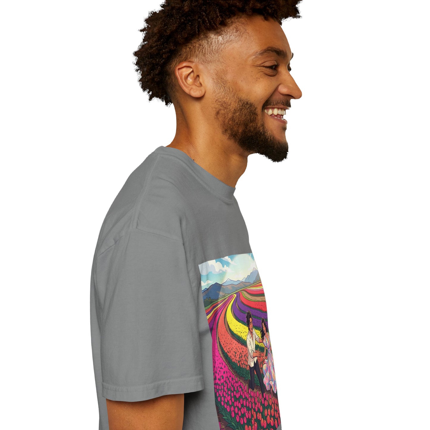 Spring of Us T-Shirt — Floral Field Vintage Couple Graphic Tee