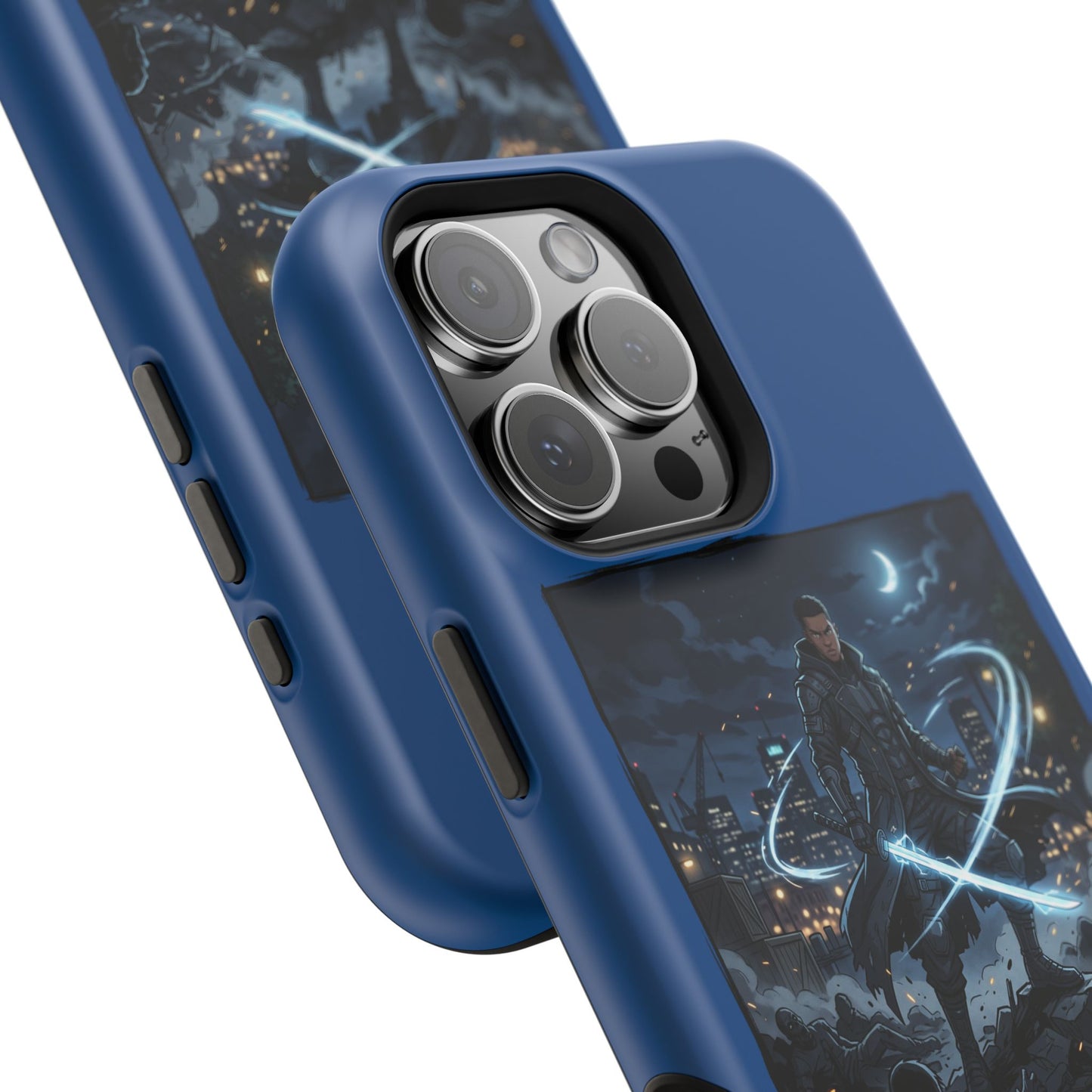 Magnetic Impact-Resistant Phone Case — Night Warrior Sci‑Fi Design